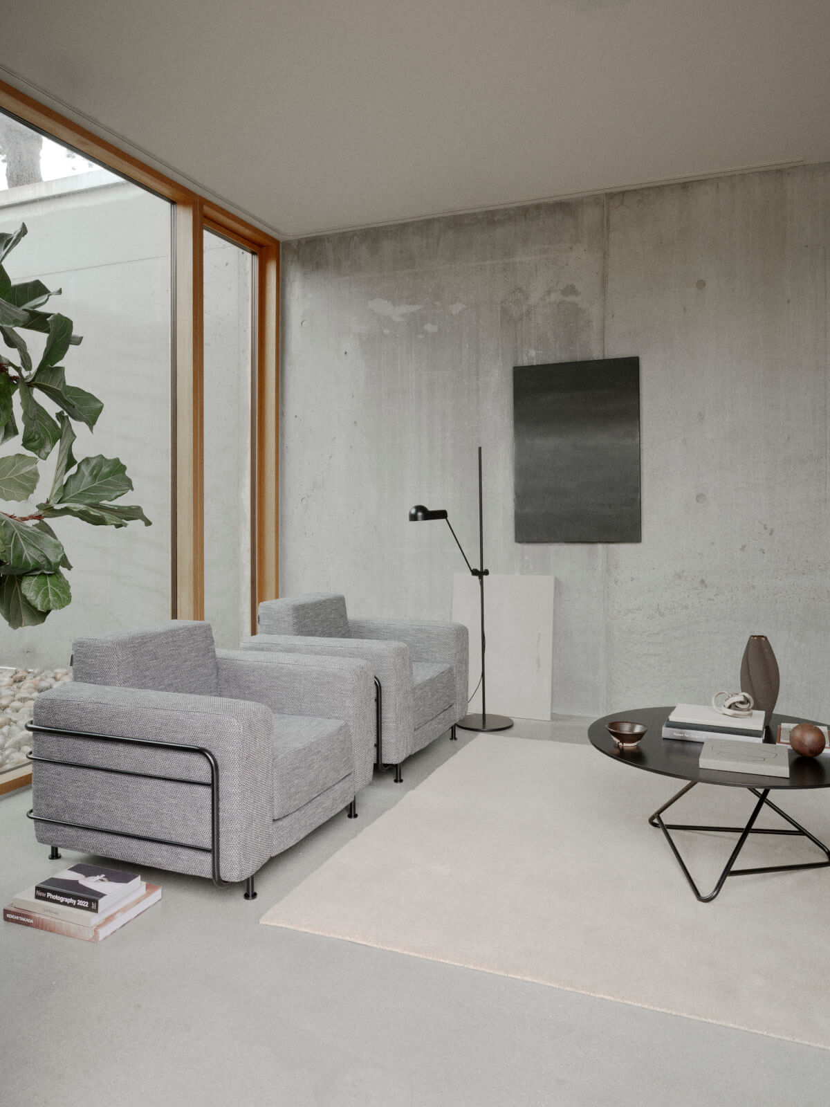 Zeitloser Softline Silver Sessel, moderner Polstersessel mit hohem Sitzkomfort für Wohnräume und Lounges