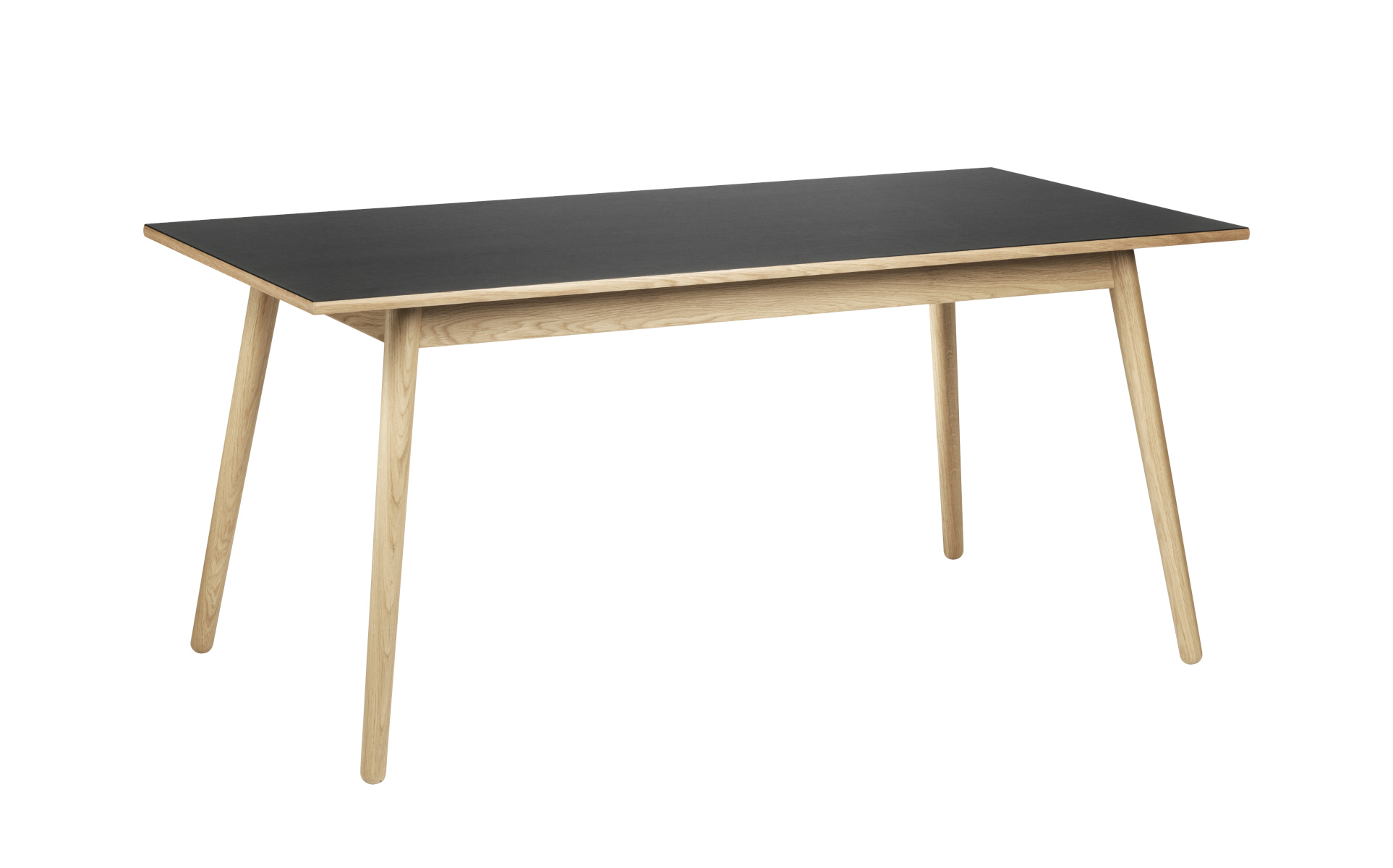 FDB Møbler C35B Tisch, ergonomisch, Eiche natur, Linoleum schwarz, nordisch, robust, funktional, stilvoll