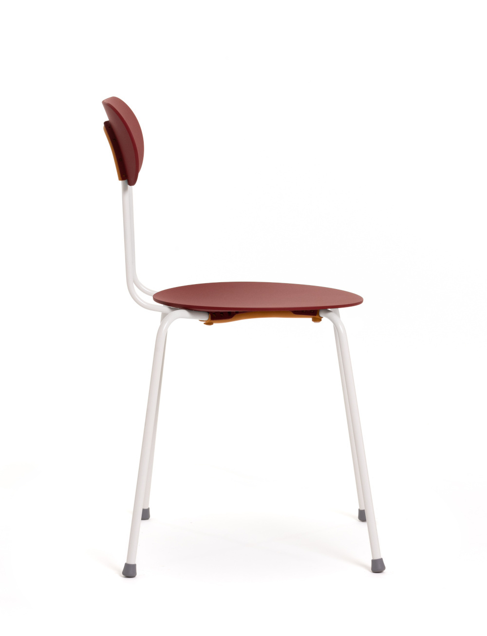 Magis Mariolina Stuhl, weiß/bordeaux, ergonomisch, leicht, stapelbar, elegantes italienisches Design