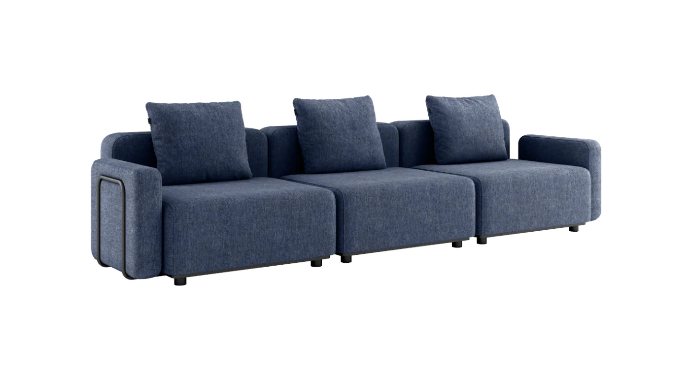 Cobana Loungesofa 3-Sitzer mit Armlehnen, kirra indigo