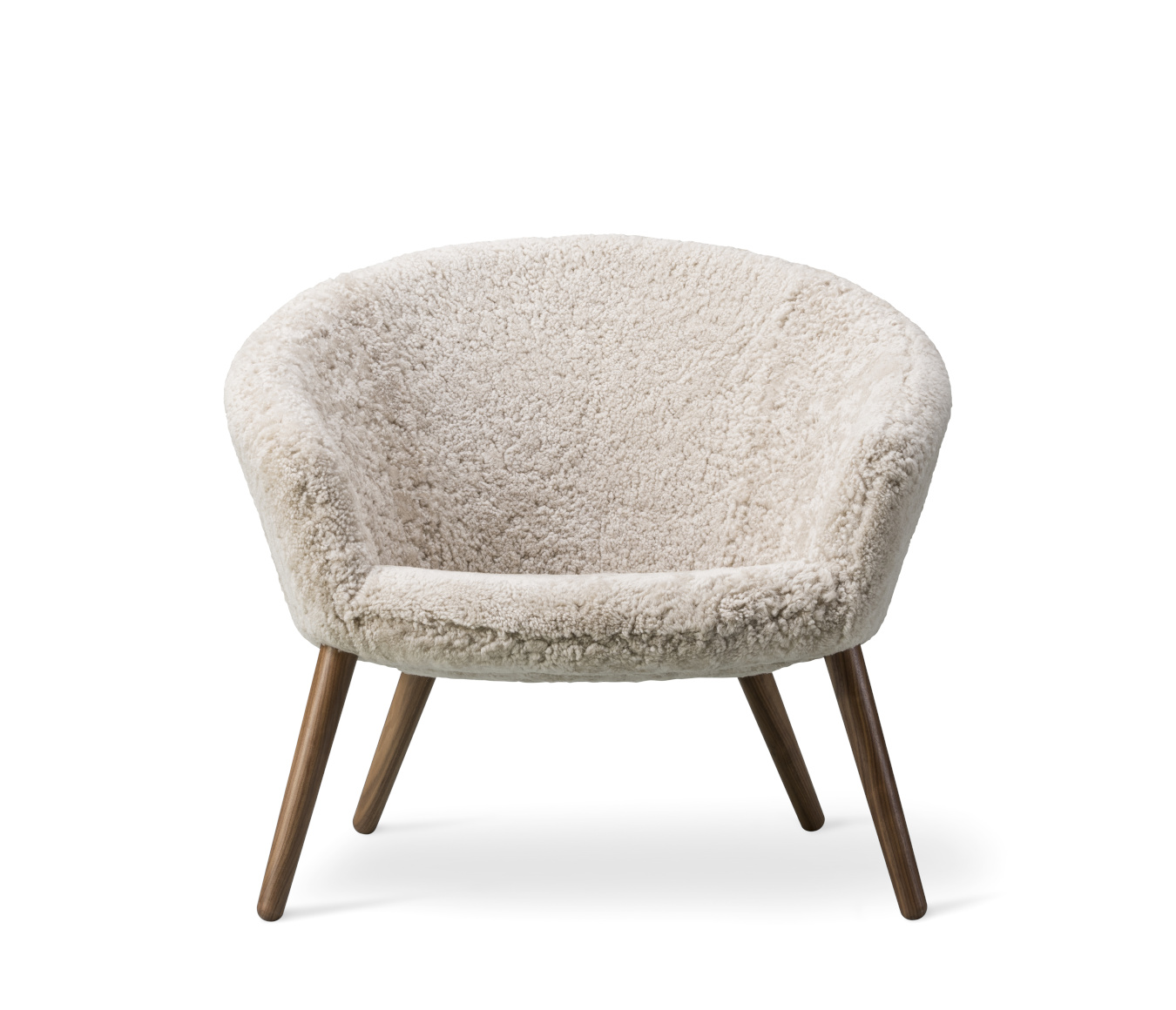 Ditzel Lounge Chair, walnuss lackiert / sheepskin moonlight