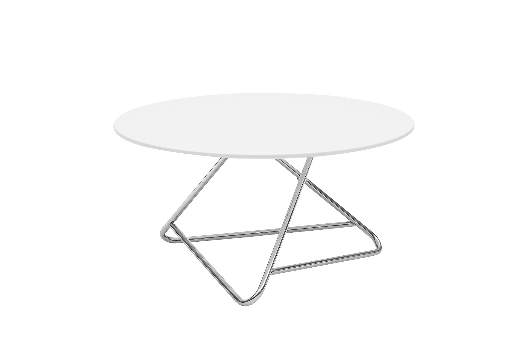 Moderner Softline Tribeca Beistelltisch chrom weiß, stilvoller Beistelltisch für Wohn- und Loungebereiche