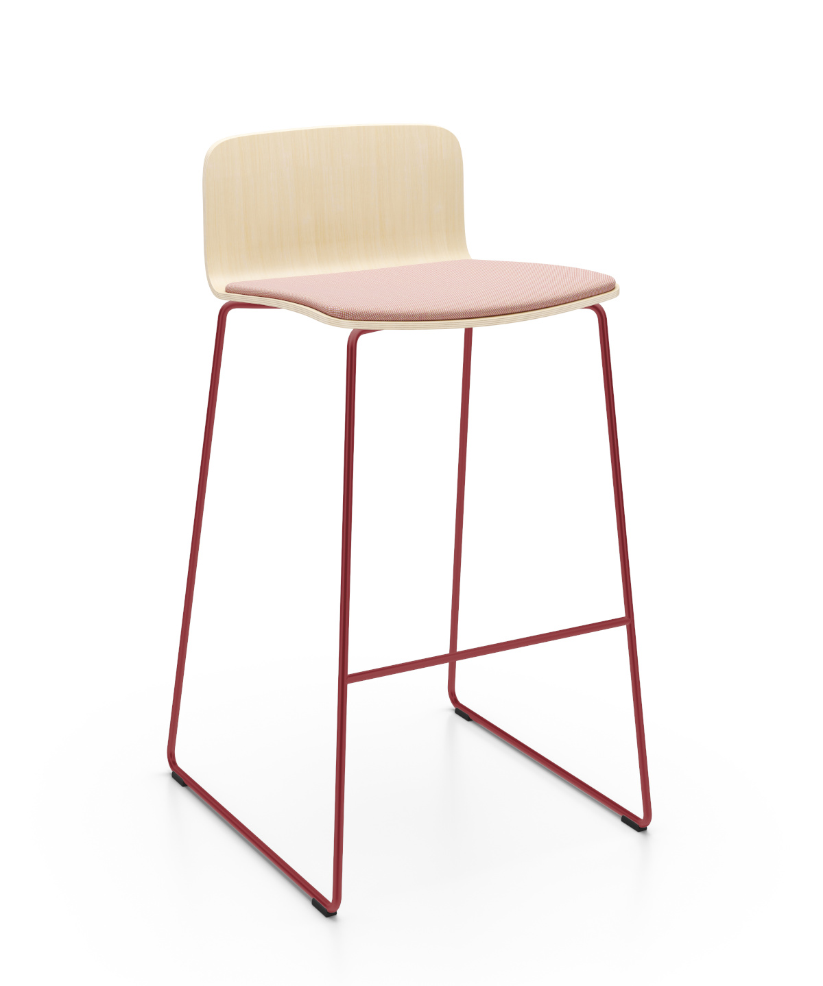 Com K22CV Barhocker, Kufengestell, Schichtholzschale, Sitz gepolstert