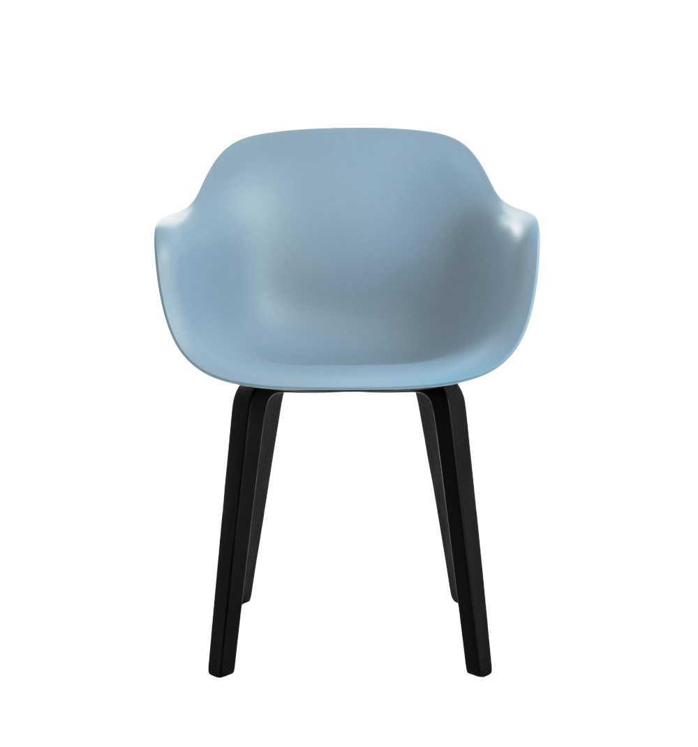 Magis Substance Armlehnstuhl, Esche schwarz/hellblau, modernes Design, ergonomisch, langlebig, komfortabel