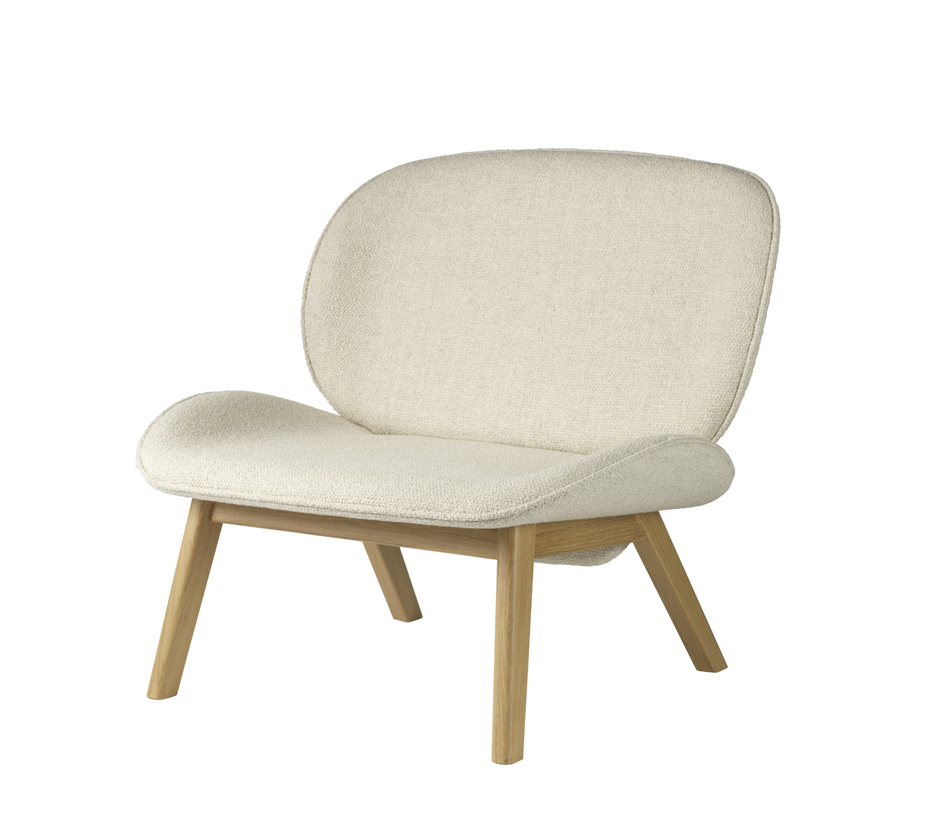 FDB Møbler L32 Suru Loungesessel, nordisch, Eiche natur, Light Beige, nachhaltig, funktional, komfortabel