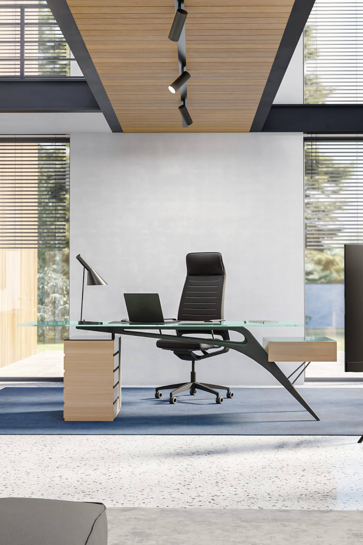 Design-Drehsessel Interstuhl VINTAGEis5 32V4 mit gepolstertem Sitz und verstellbarer Rückenlehne.