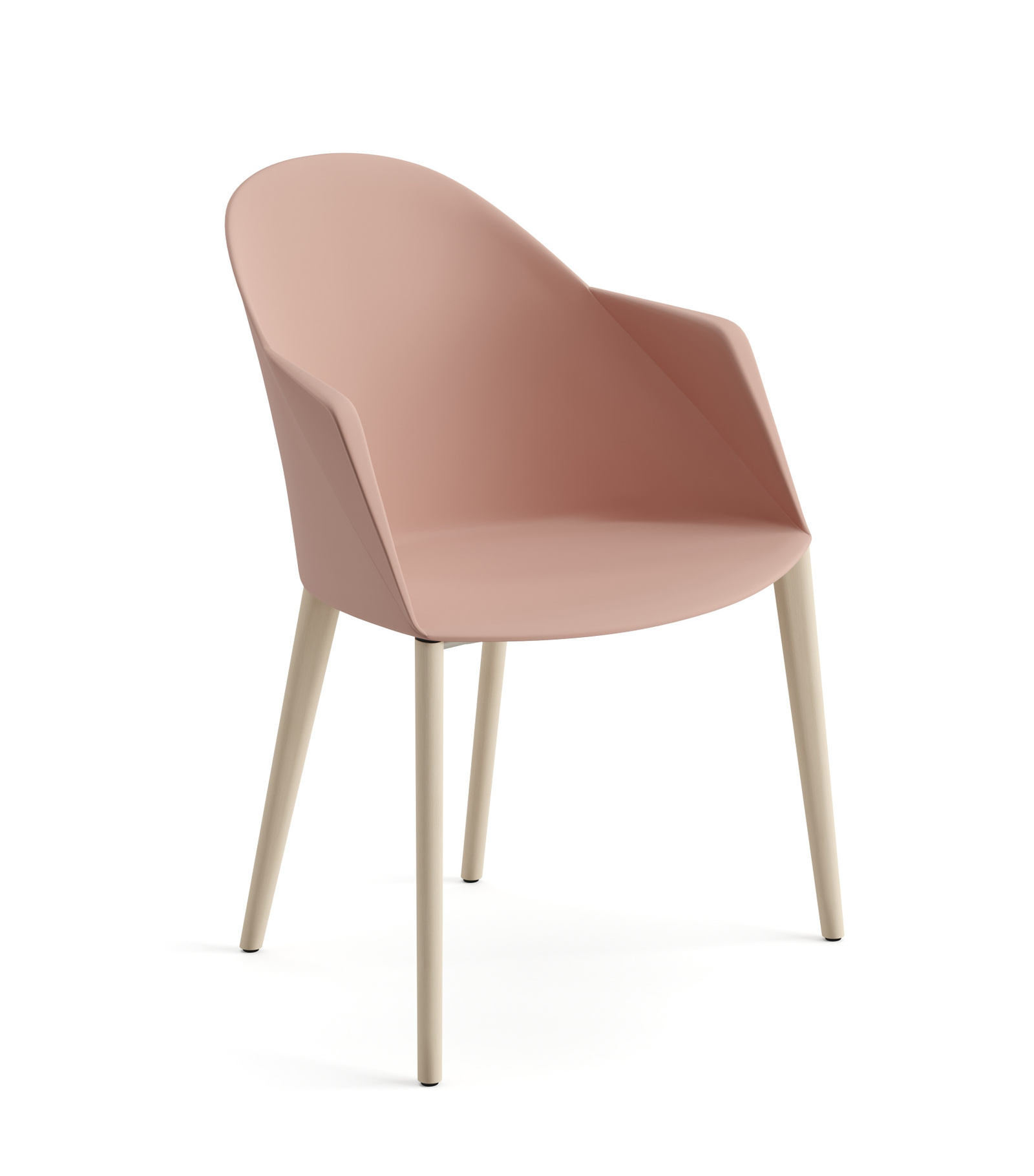 Cila Armsessel, kunststoff, eiche gebleicht / terrakotta #2223