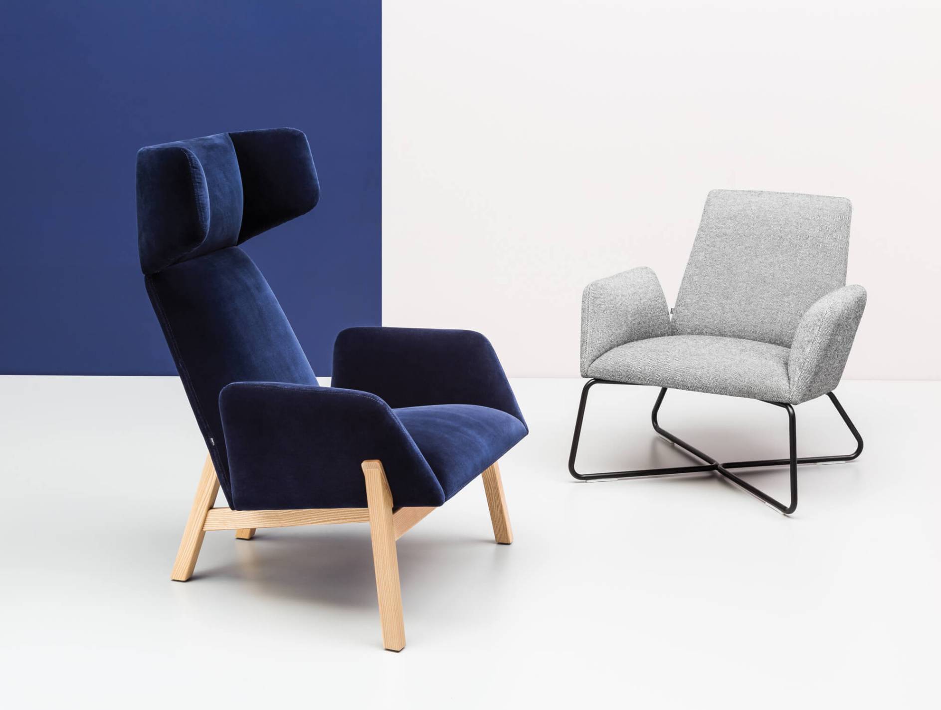 Noti Manta Lounge Sessel mit Holzbeine Ambiente