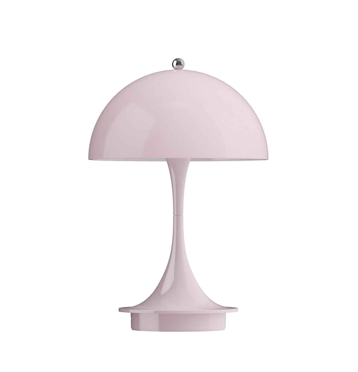 Louis Poulsen Panthella 160 tragbare LED-Tischlampe in Opal Pale Rose, kabellos, dimmbar, stilvoll für Innenräume