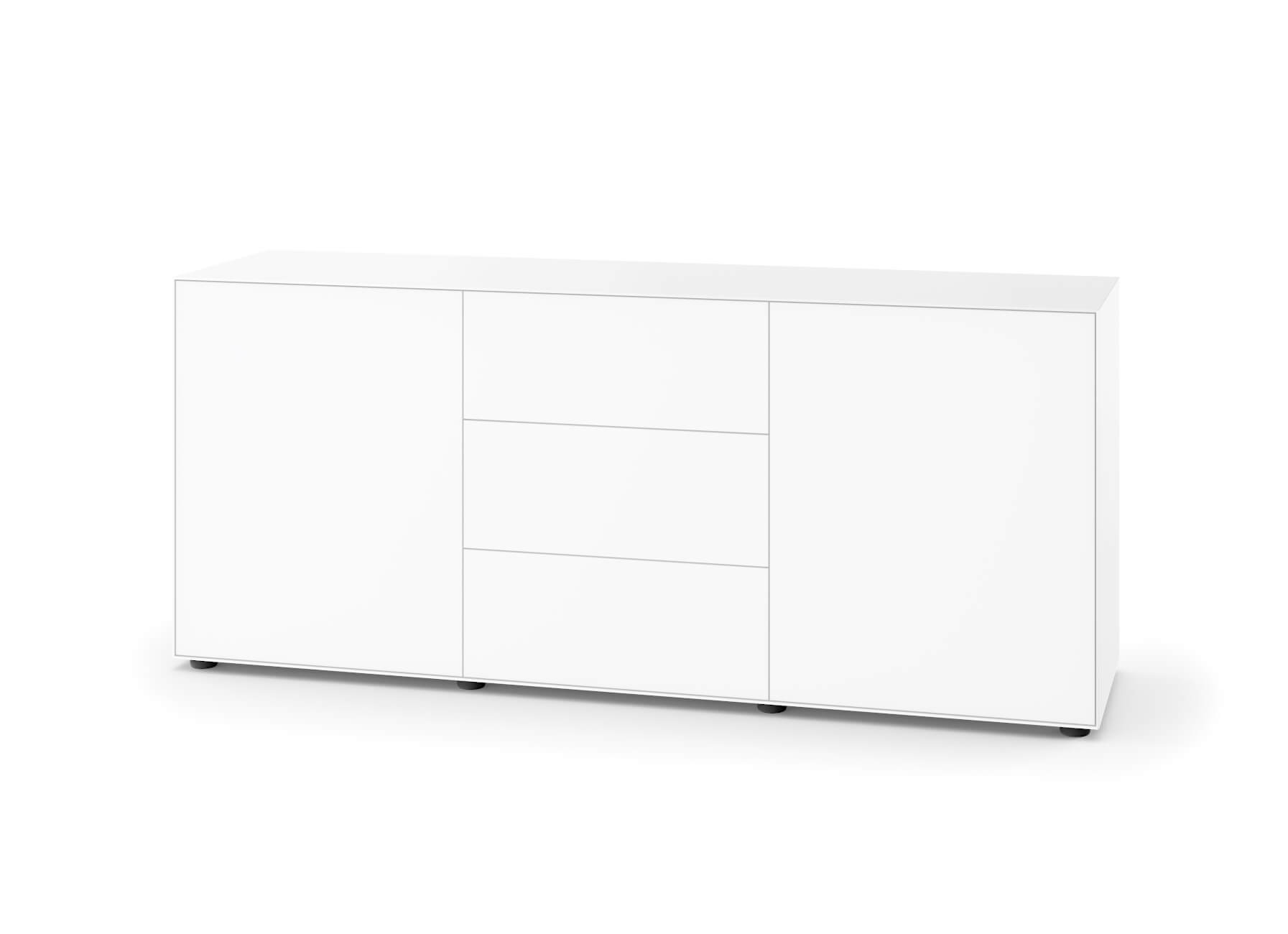 Nex Pur Box 2 x Einzeltür + Schubkasten 3-fach, 75 x 180 cm, weiß