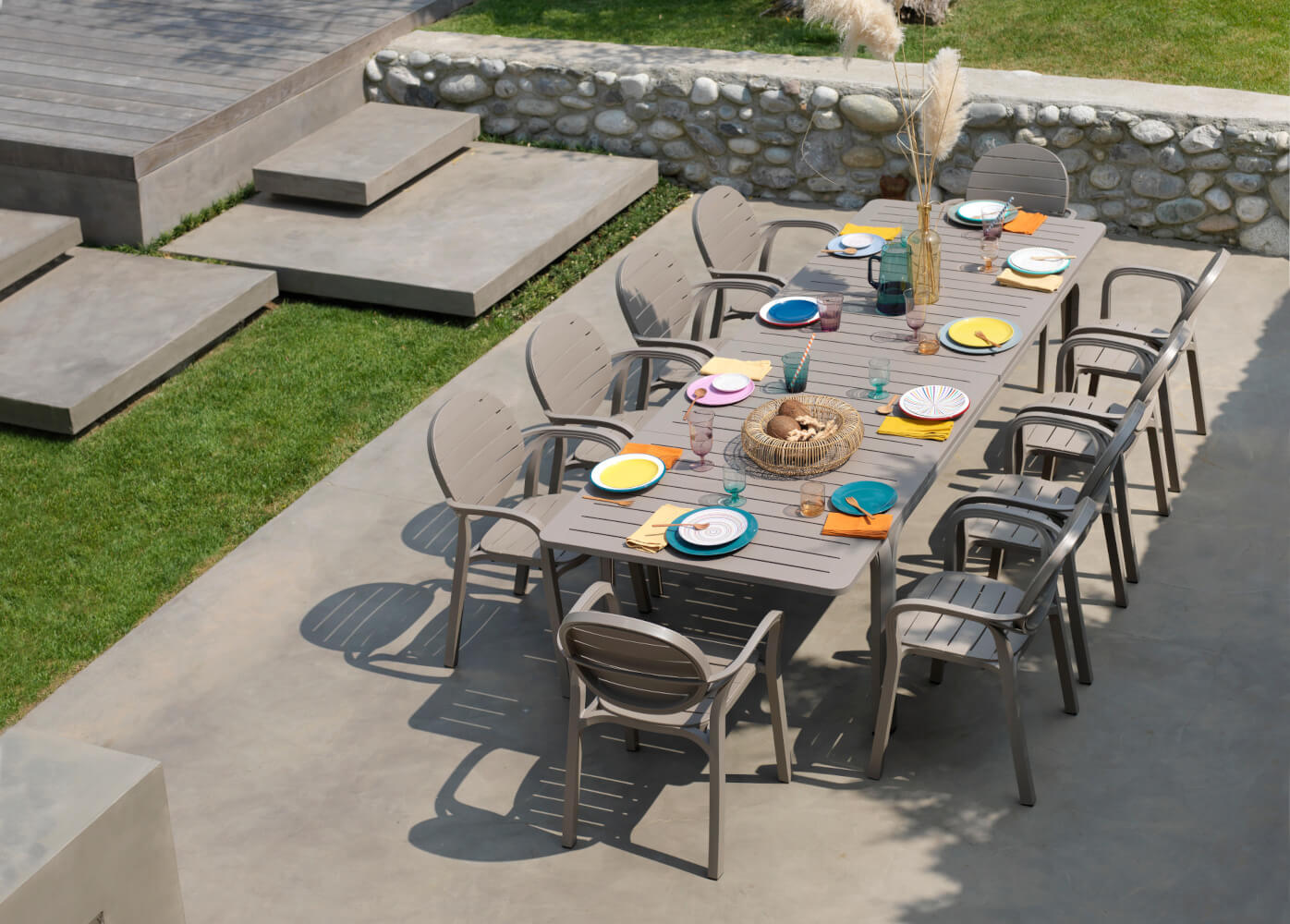 Nardi Alloro Gartentisch, ausziehbar und elegant, pflegeleichtes Polypropylen – italienische Designqualität