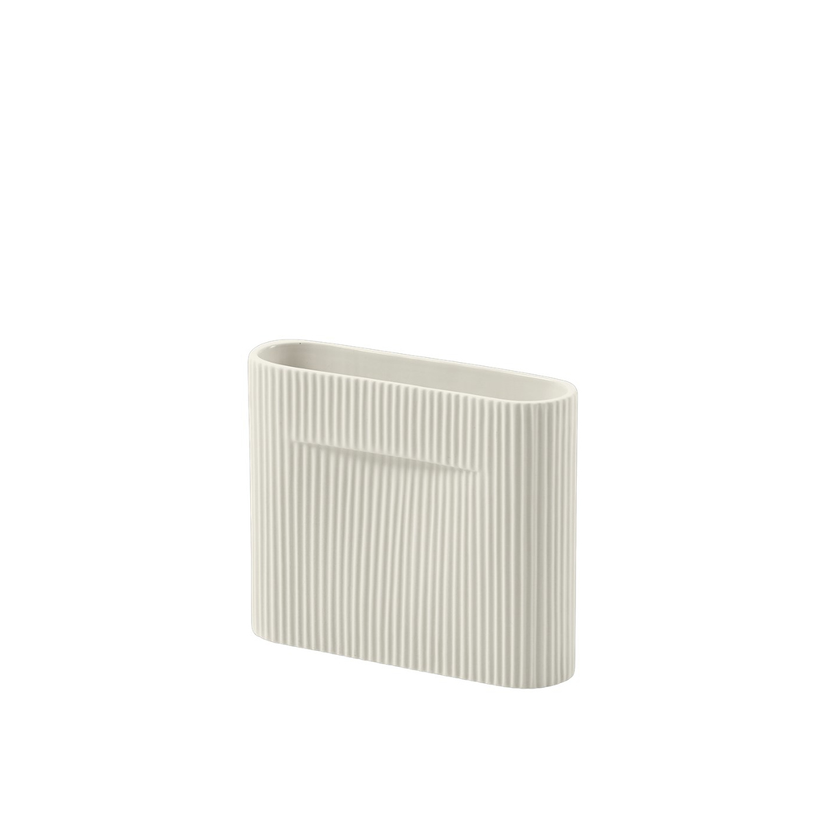 Ridge Vase, höhe 16,5 cm, off white