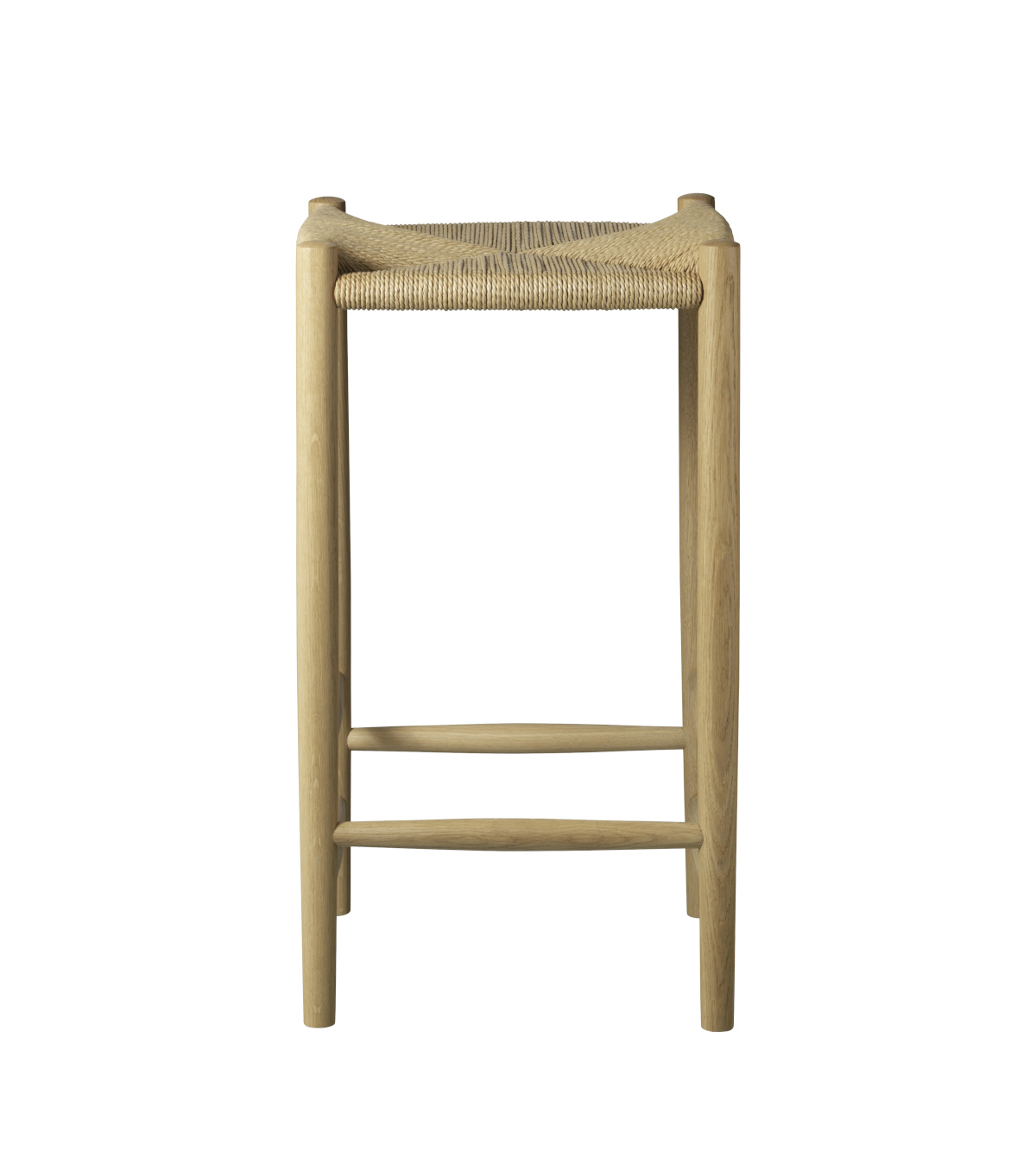 FDB Møbler J164C, Barhocker 68 cm, nordisch, FSC®-Eiche, Naturgeflecht, nachhaltig, funktional