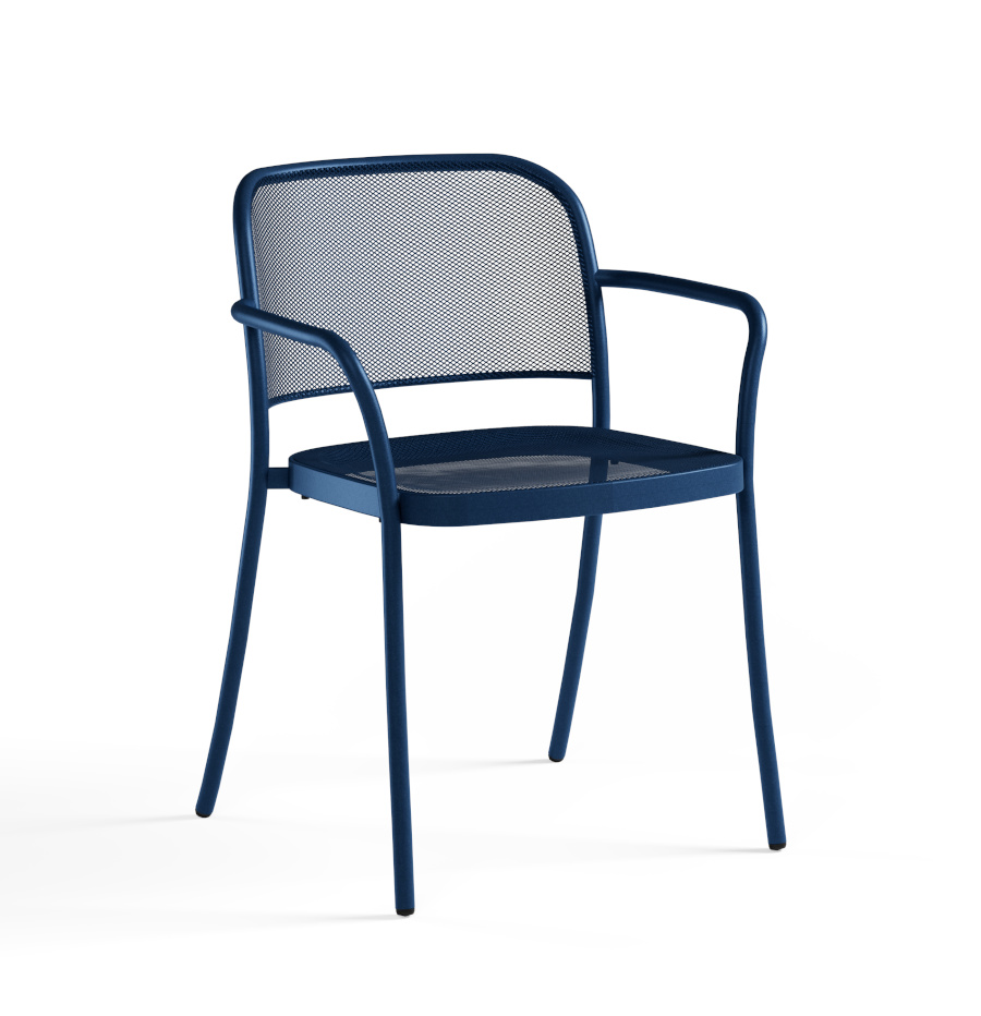Cafe Armlehnstuhl, saphirblau