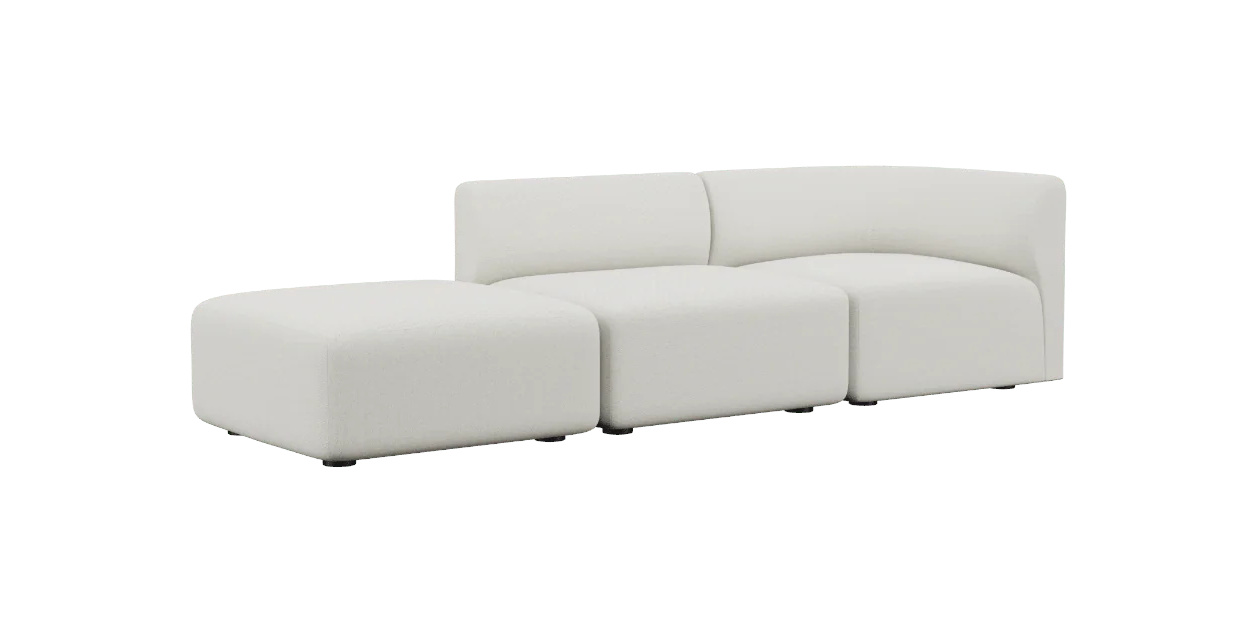 Fjord Loungesofa 2-Sitzer Open End Links, sealife brown