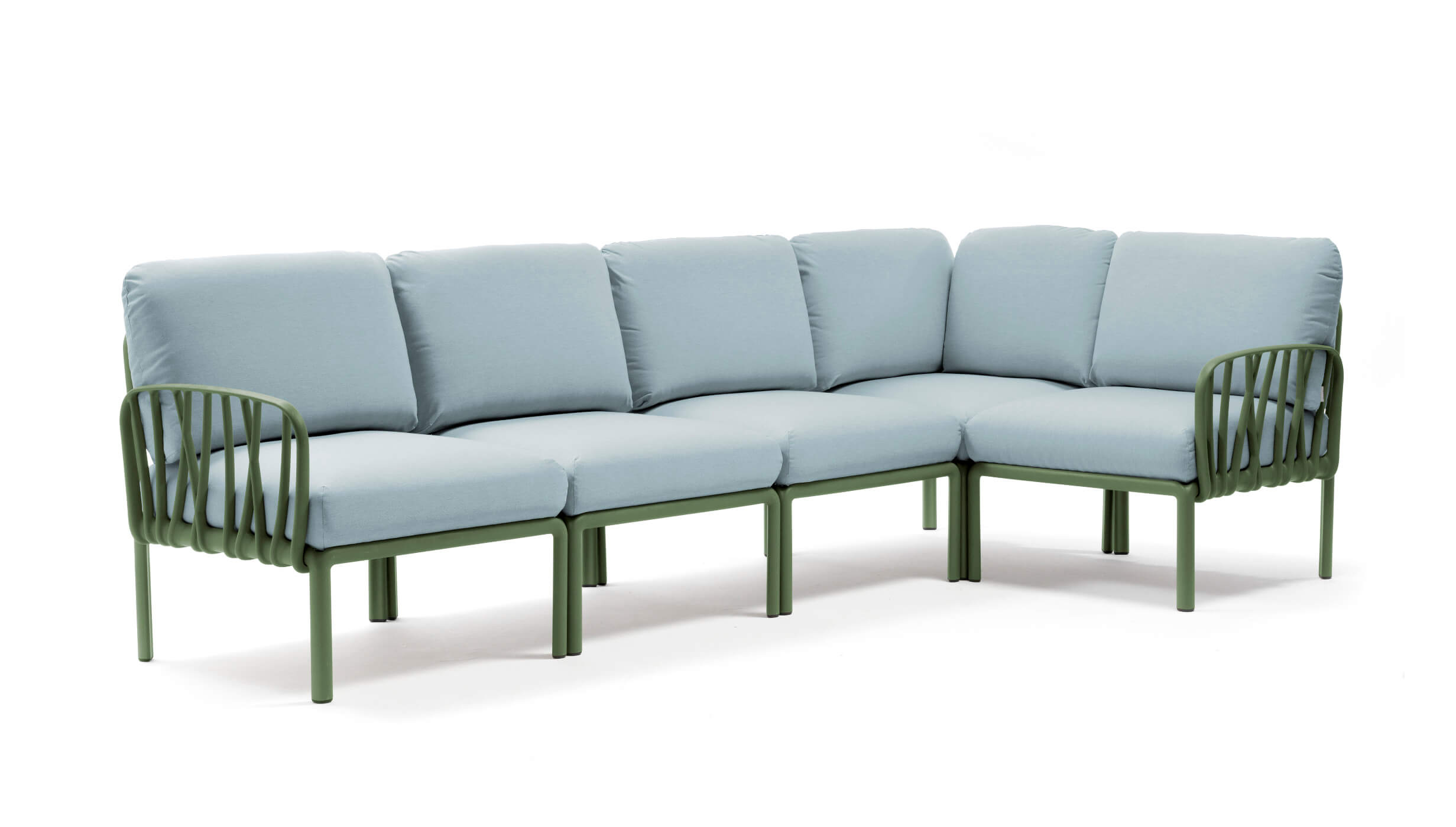 Nardi Komodo 5 Gartensofa agave/ghiaccio Sunbrella, italienisches Outdoor-Design, wetterfest, modular, langlebig