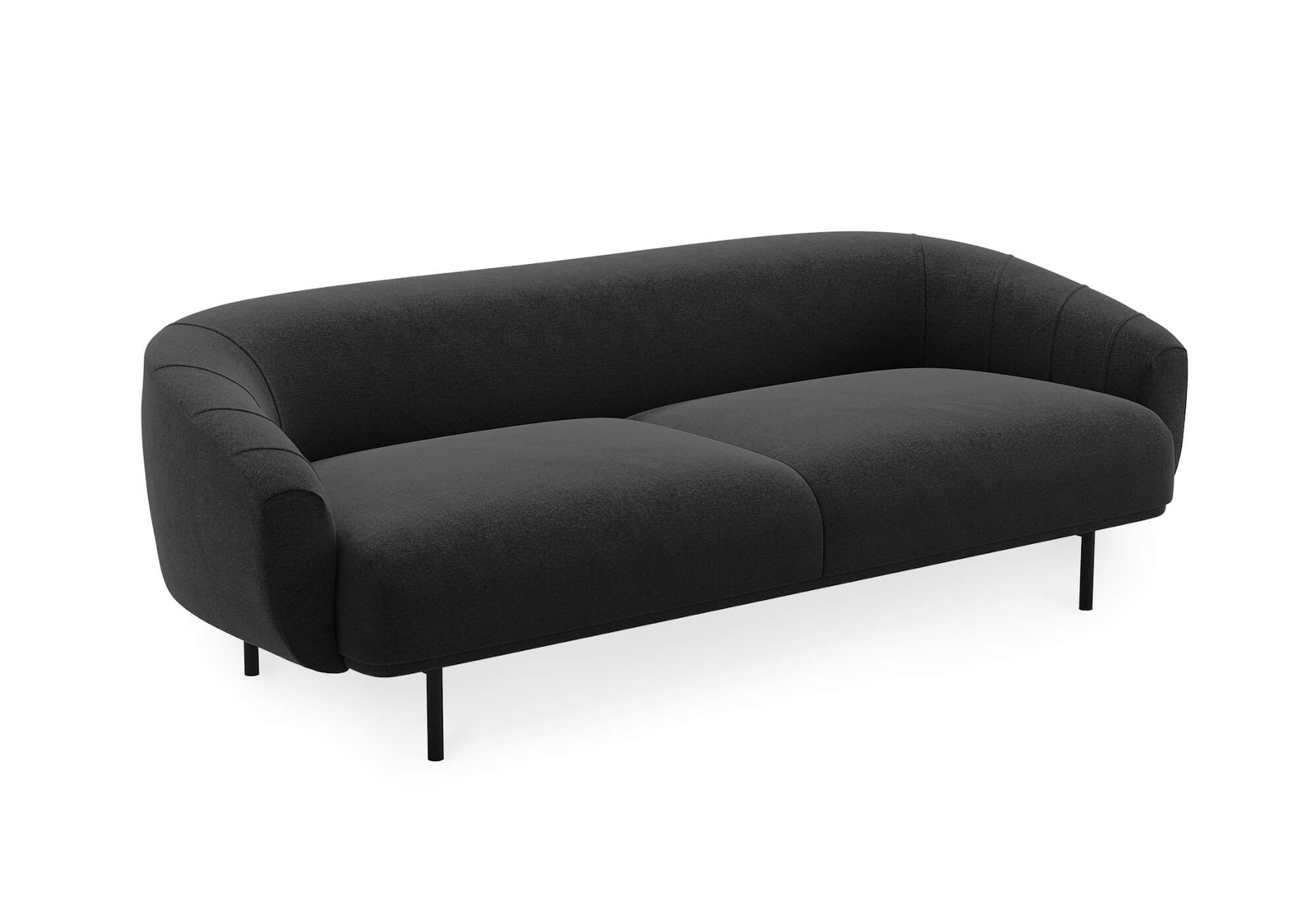 Plis Sofa 3-Sitzer, dark grey (Brusvik 08)