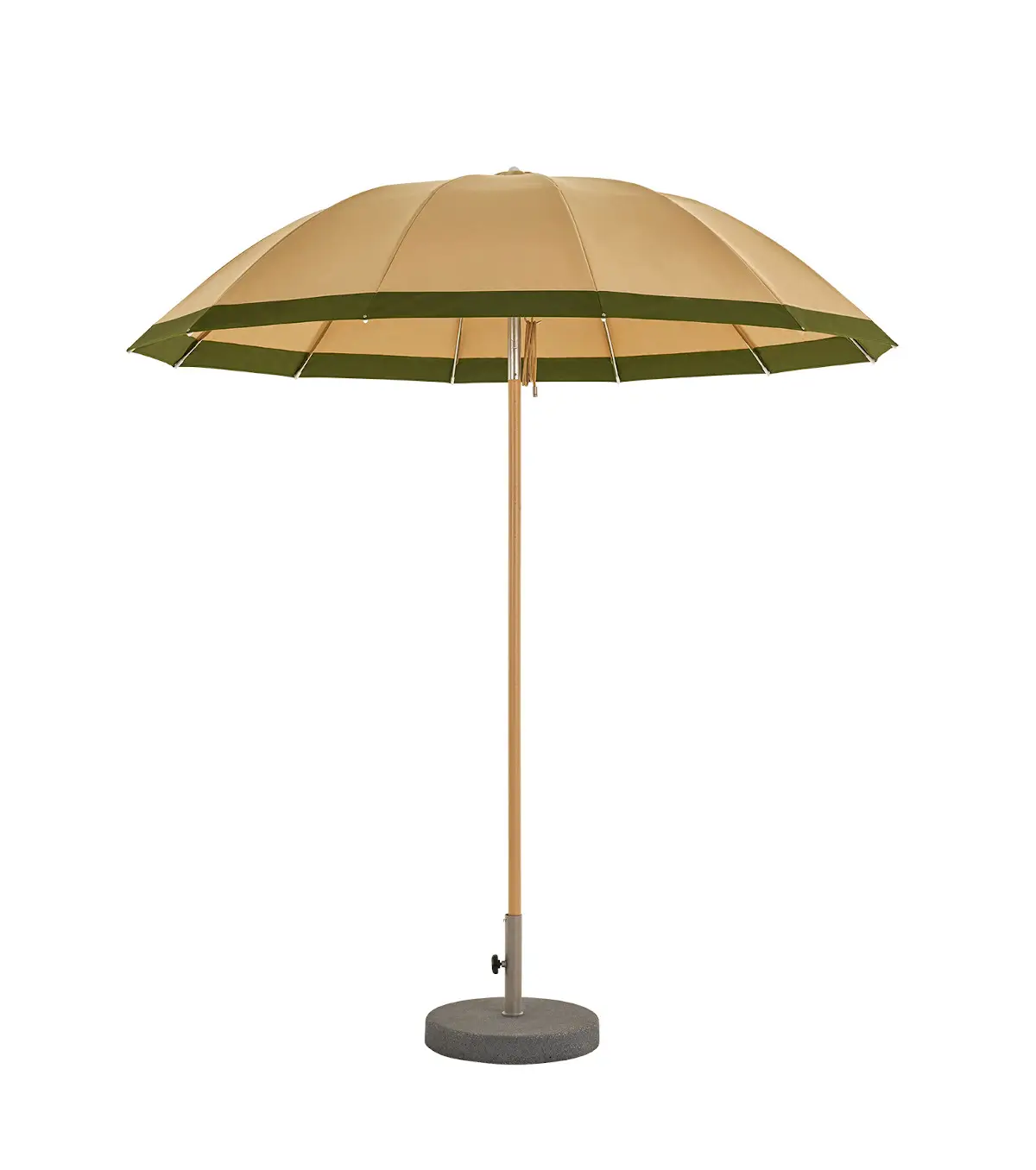 Weishäupl Pagodenschirm Ø 240 cm mit Stripe Sand Olive Bespannung