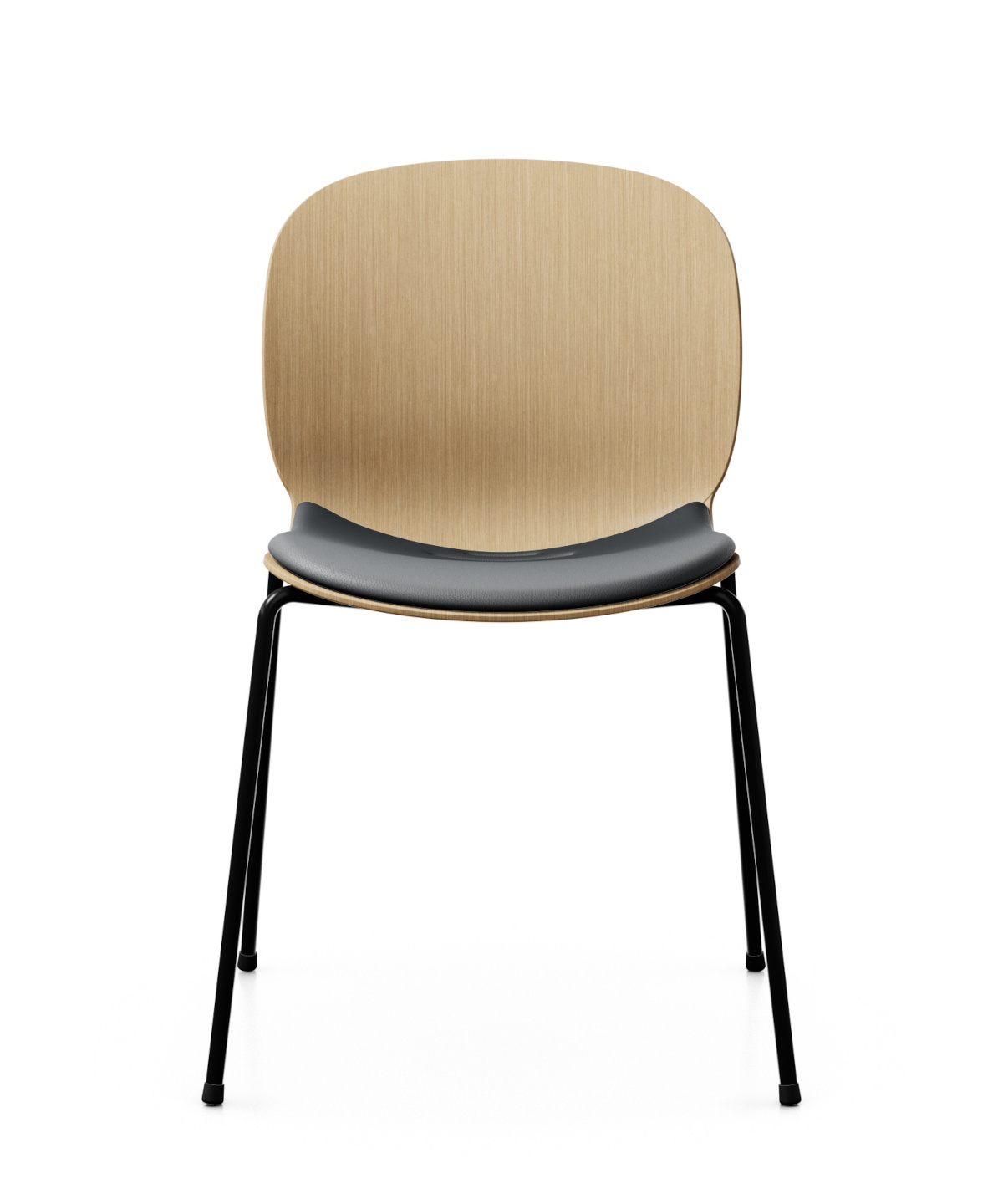 Noor 6055S Stuhl, 4-Fuß, 3D-Furnierschale, Sitz gepolstert