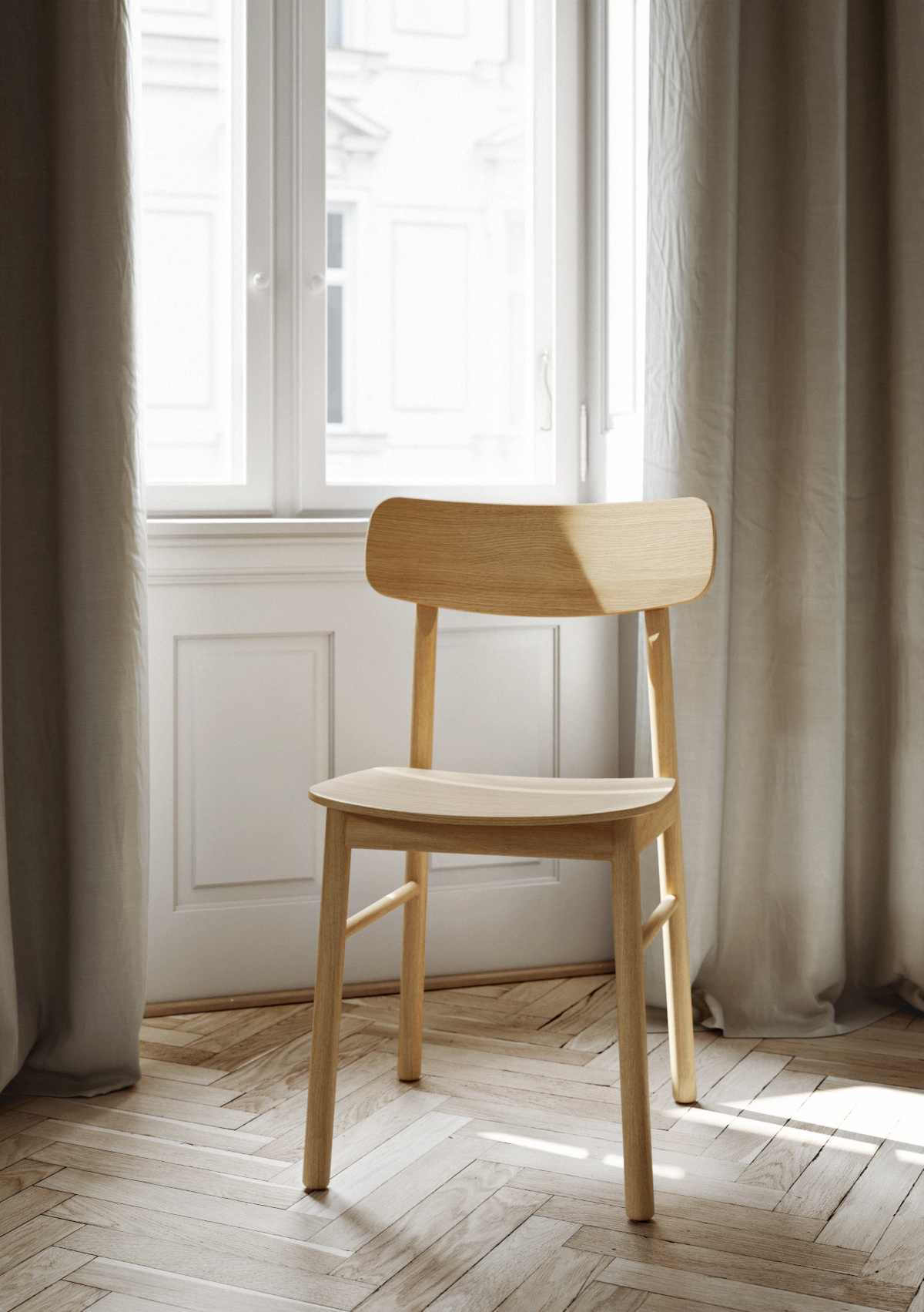 Soma Dining Stuhl, eiche weiß pigmentiert
