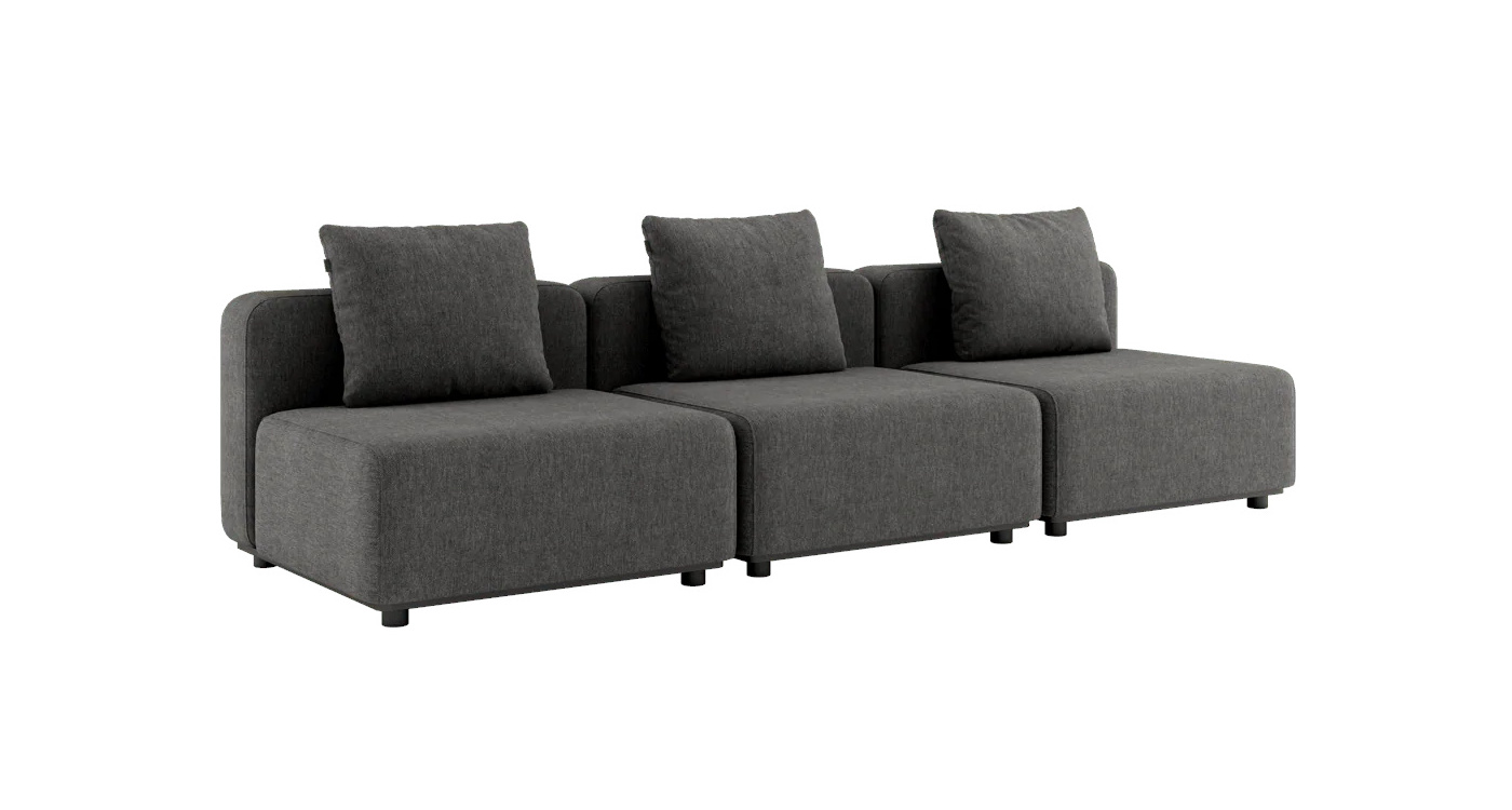 Cobana Loungesofa 3-Sitzer ohne Armlehnen, cobana grau