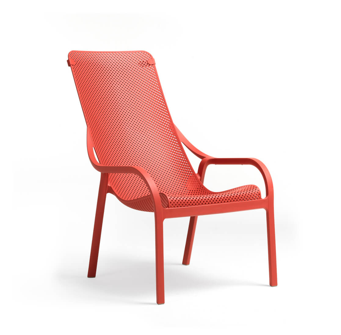 Nardi Net Loungesessel korallenrot, italienisches Outdoor-Design, wetterfest, leicht, langlebig, komfortabel