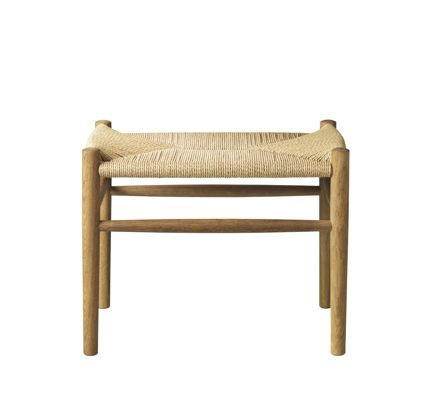 FDB Møbler J83 Hocker, nordischer Design-Hocker, ergonomisch, Eiche geräuchert, Naturgeflecht, langlebig, funktional