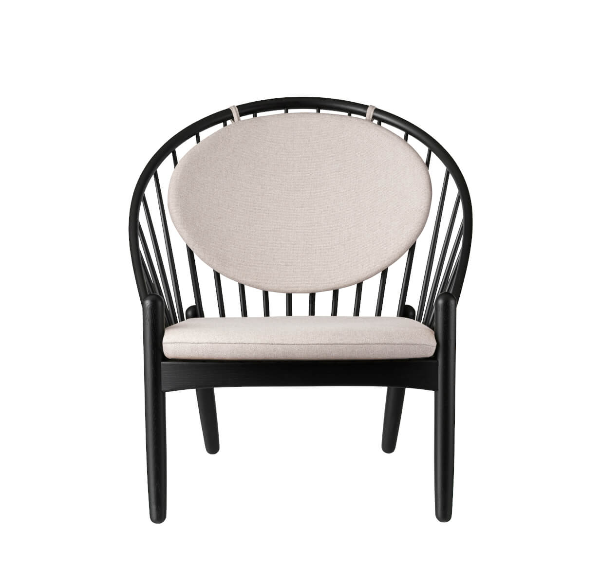 FDB Møbler J166 Jørna Sessel, ergonomisch, Eiche schwarz, beige, funktional, nordisches Design, langlebig