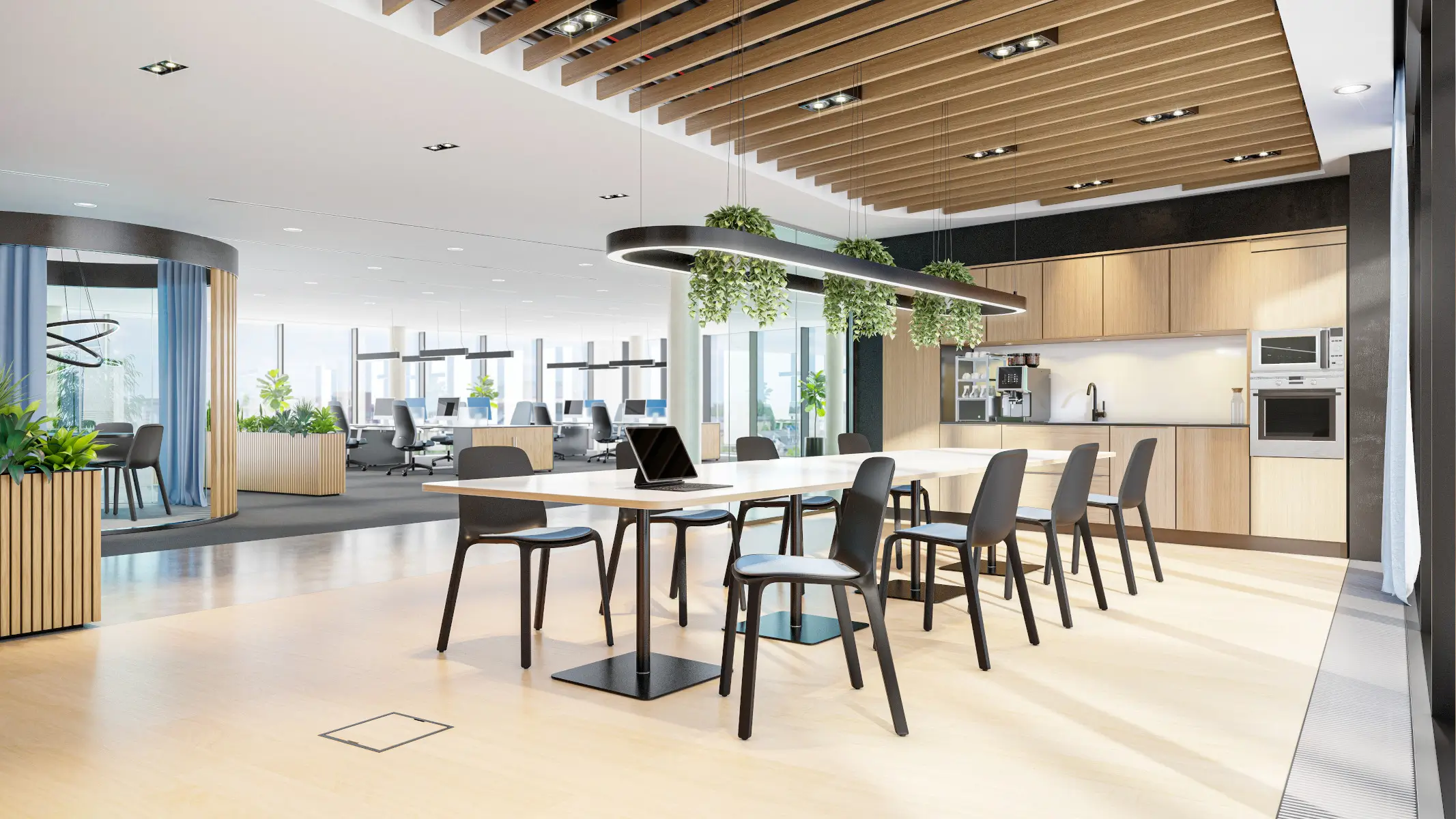 Interstuhl MONOis1 MO100 Besucherstuhl in einem modernen Büro mit Besprechungsbereich