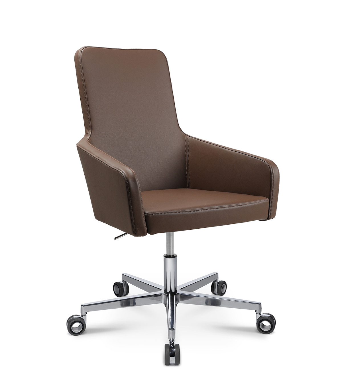 Wagner W-Cube 1 High Sessel, hochwertiger Highback-Sessel mit 5-Strahl-Gestell aus Aluminium poliert