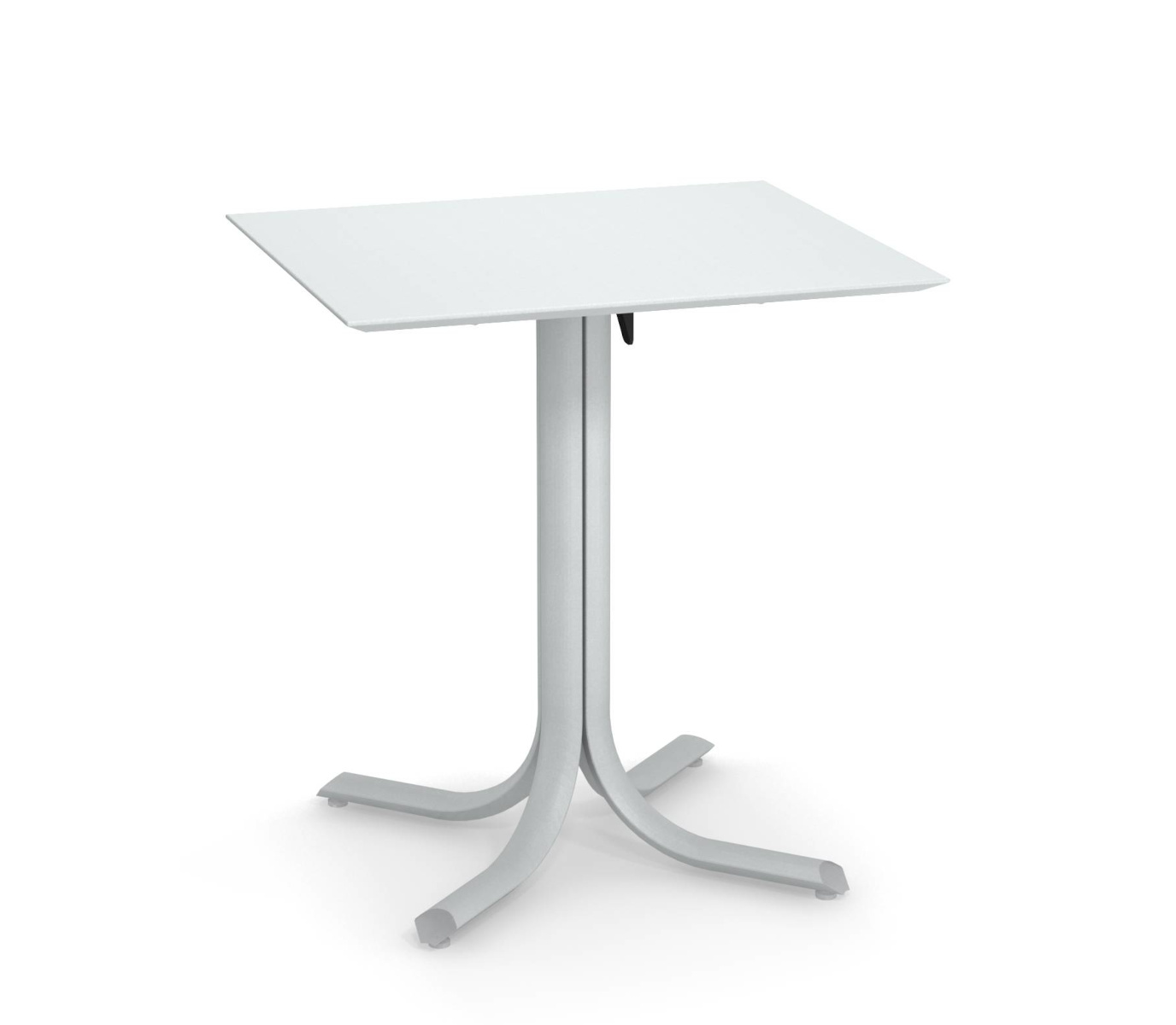 Table System mit abnehmbarer Platte und flacher Tischkante, 70 x 60 cm, weiß