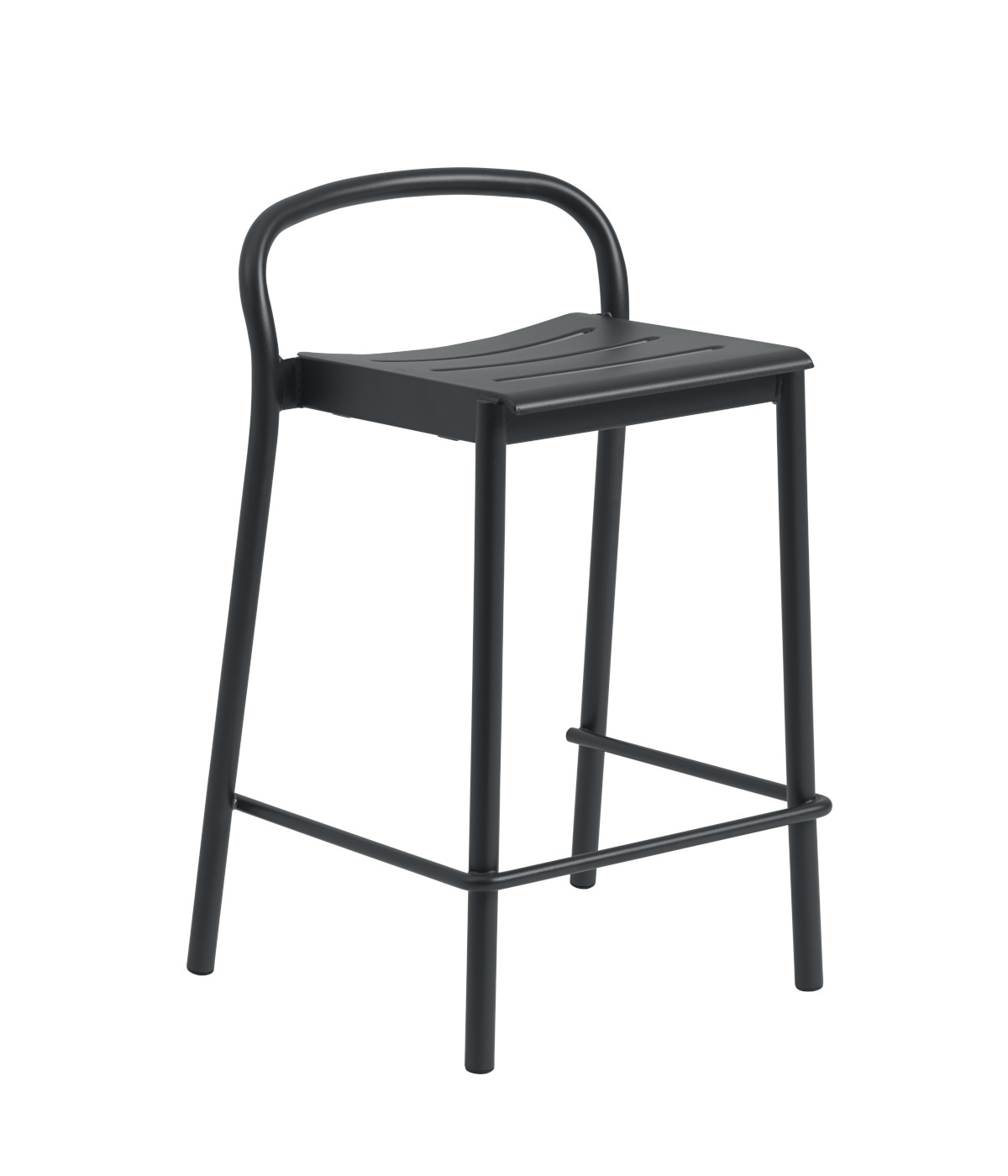 Linear Steel Barhocker, höhe 65 cm, anthrazit black