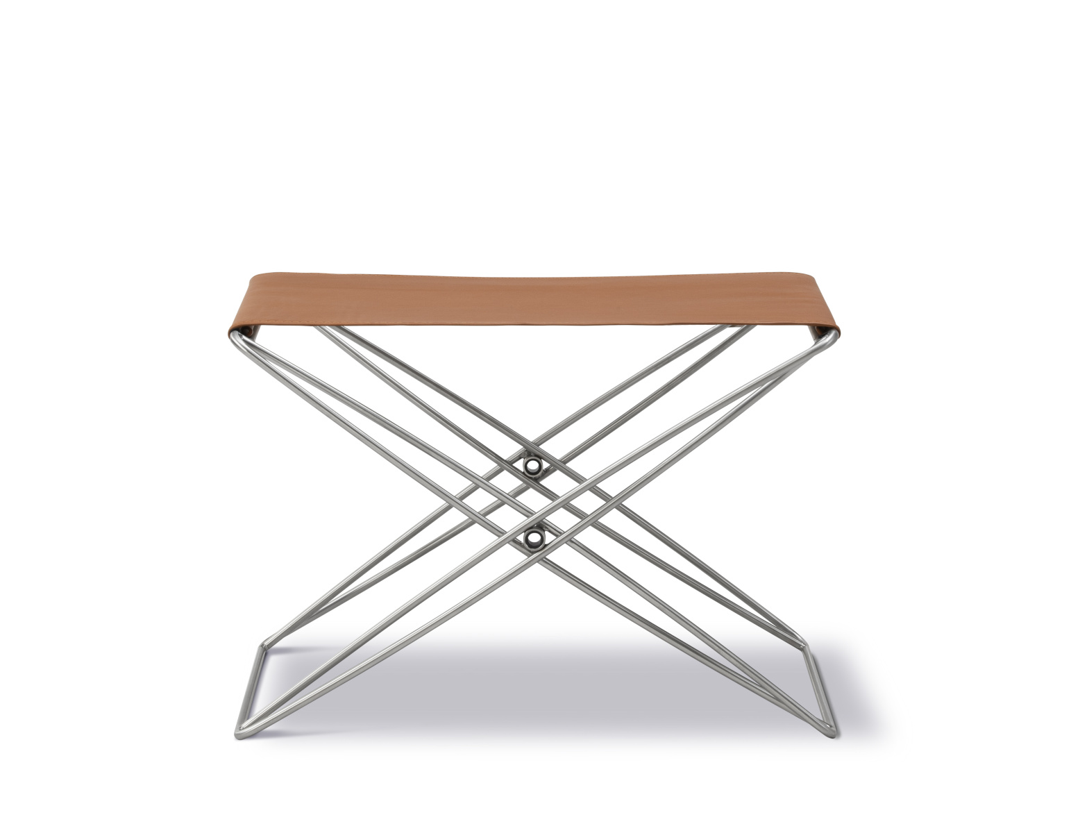 JG Folding Stool, leder max 95 cognac