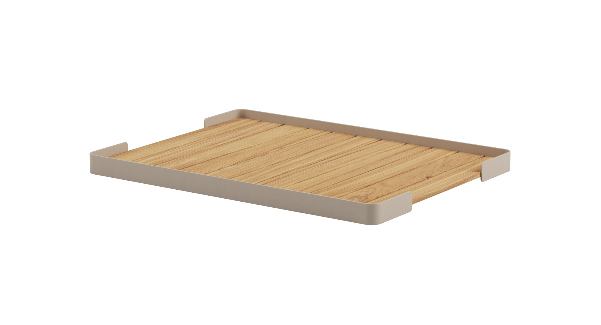 Patio Pouf Tray, taupe