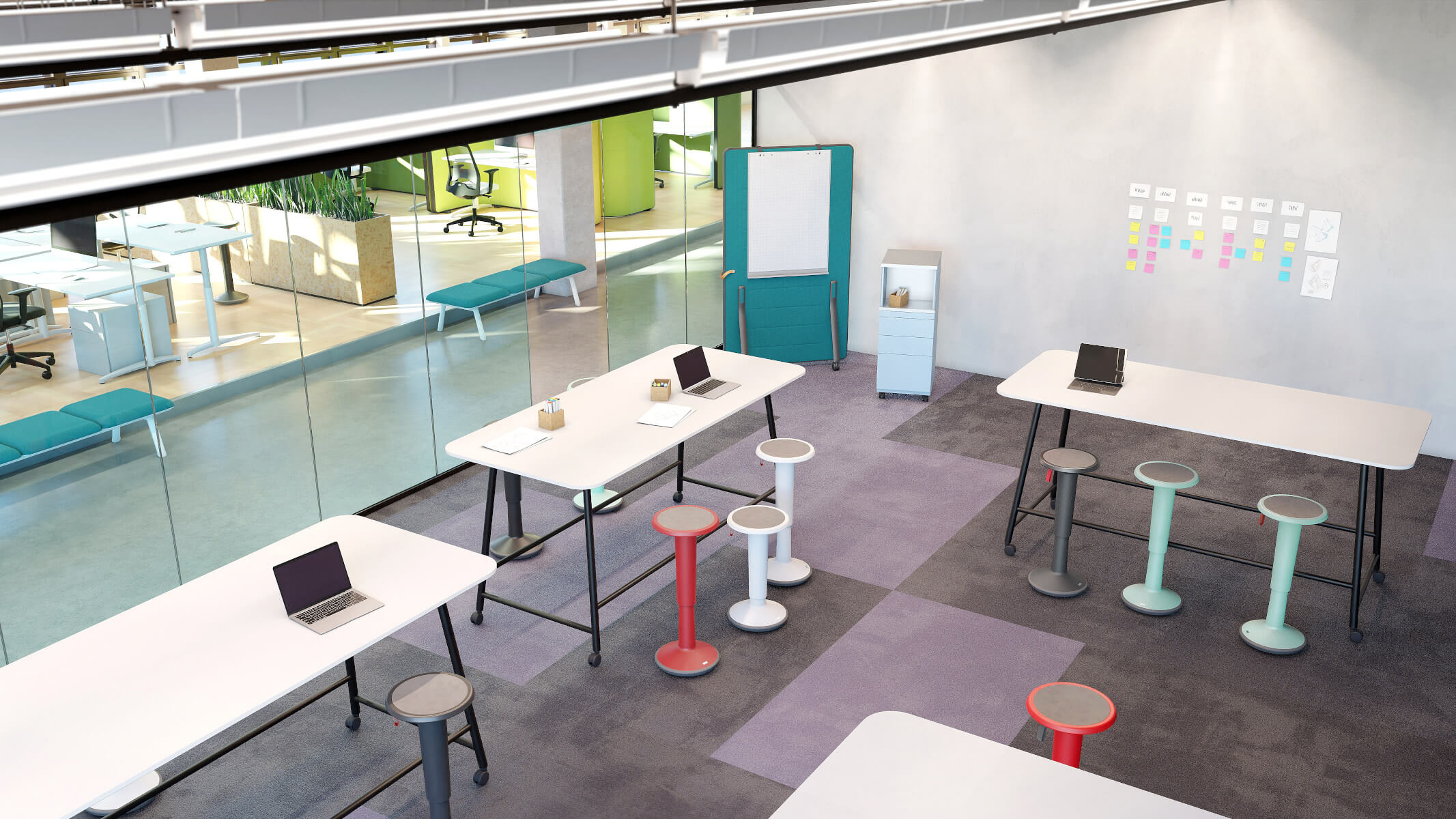 Interstuhl UP Junior Sitzhocker mit ergonomischem Design und robuster Polsterung für Kinder und Jugendliche.