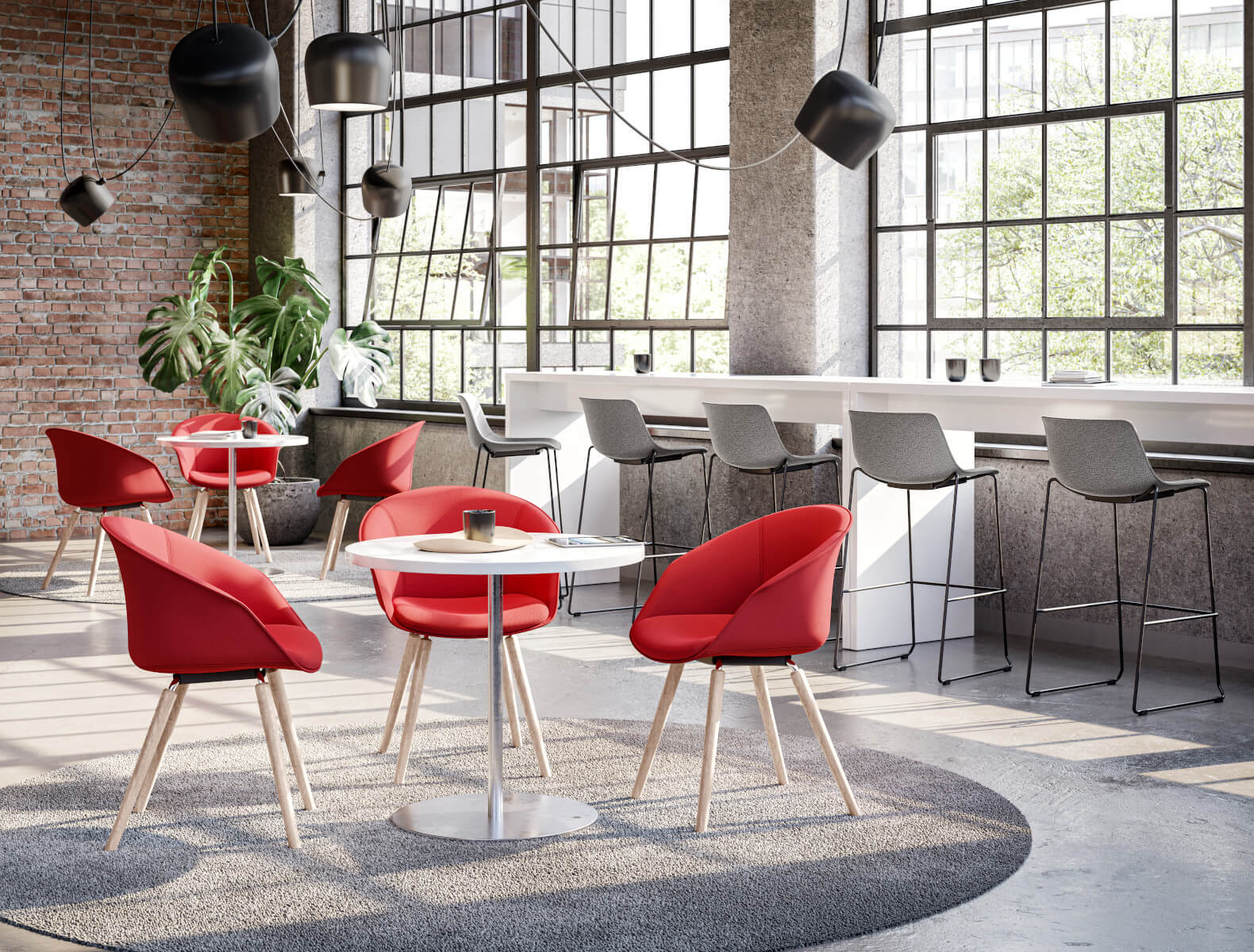 SHUFFLEis1 SU272 Barhocker von Interstuhl, stabiles Gestell, komfortabler gepolsterter Sitz, modernes skandinavisches Design