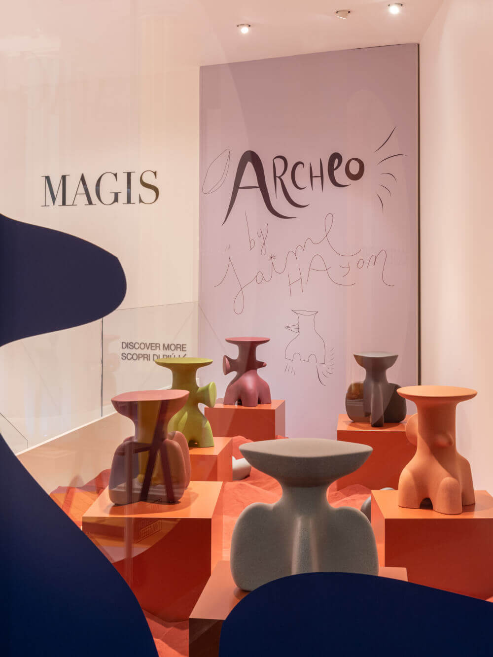Archeo Hocker, hoch, terracotta orange