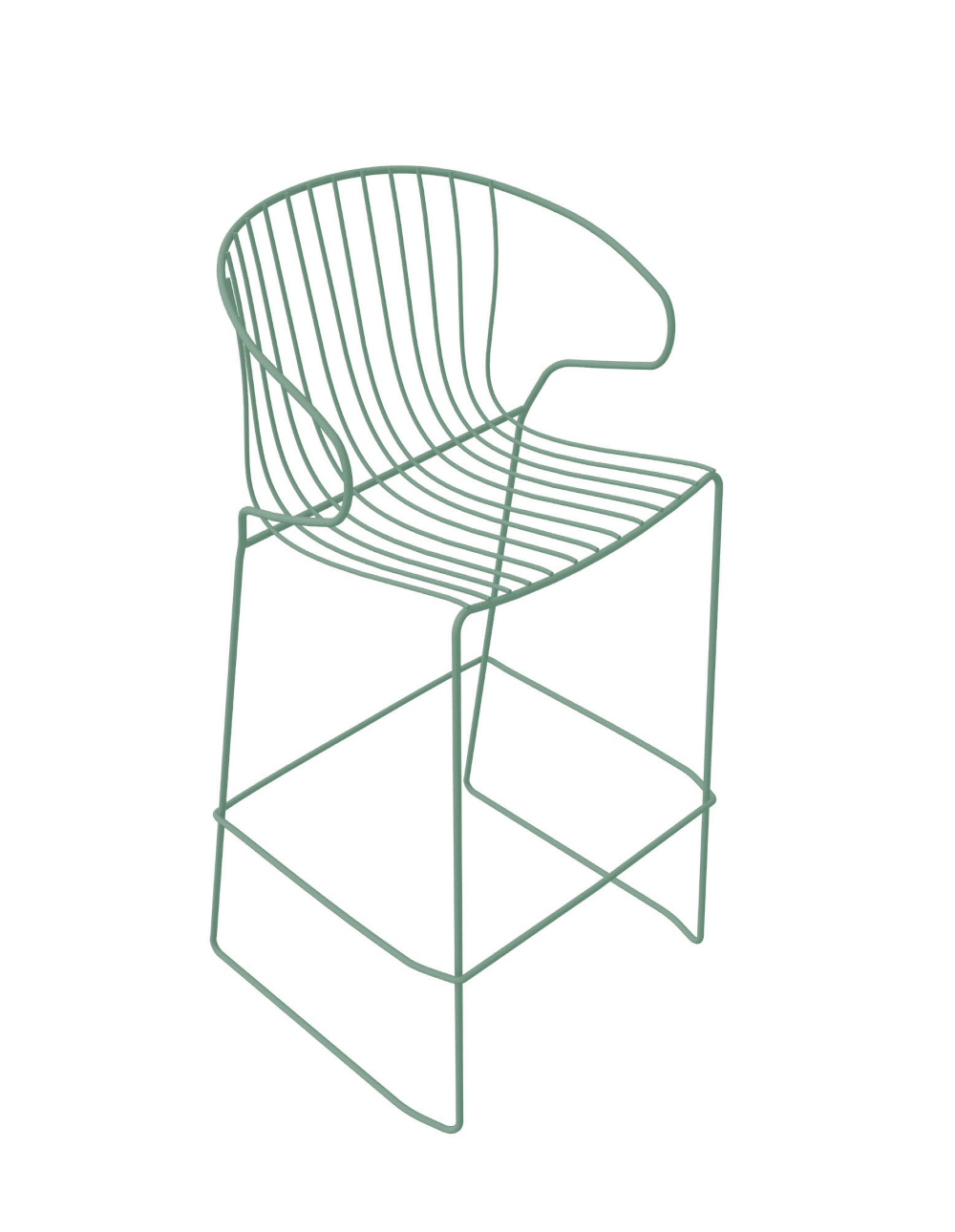 Bolonia Barhocker, höhe 65 cm, emerald green