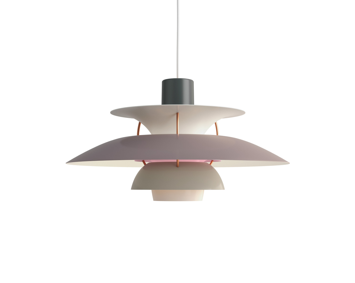 Louis Poulsen PH 5 Pendelleuchte Grau – Skandinavisches Design Louis Poulsen PH 5 Pendelleuchte in Grau, ikonisches skandinavisches Design, stufenlos dimmbar, hochwertiges Material