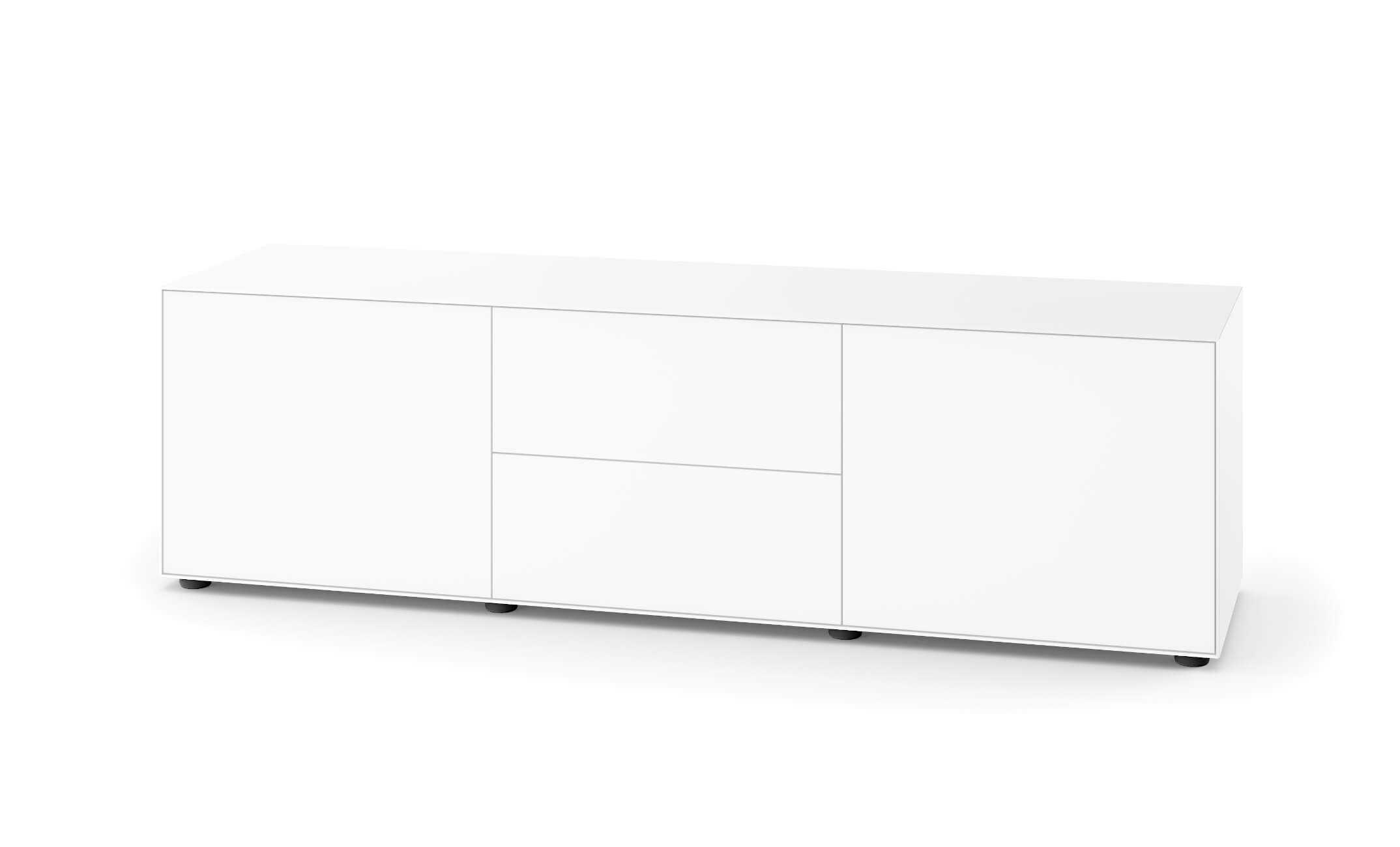 Nex Pur Box 2 x Einzeltür + Schubkasten 2-fach, 50 x 180 cm, weiß