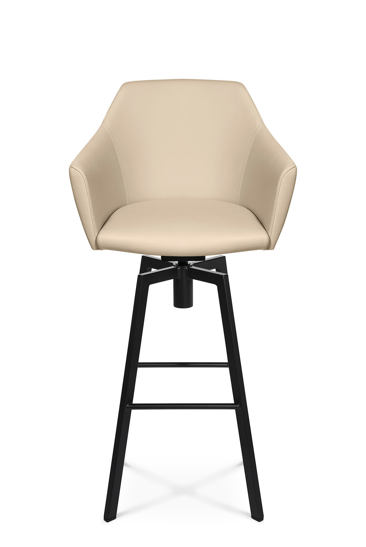 Wagner W-Cube 5 Barstuhl modern, höhenverstellbar, schwarzes Gestell, bequemes Sitzpolster