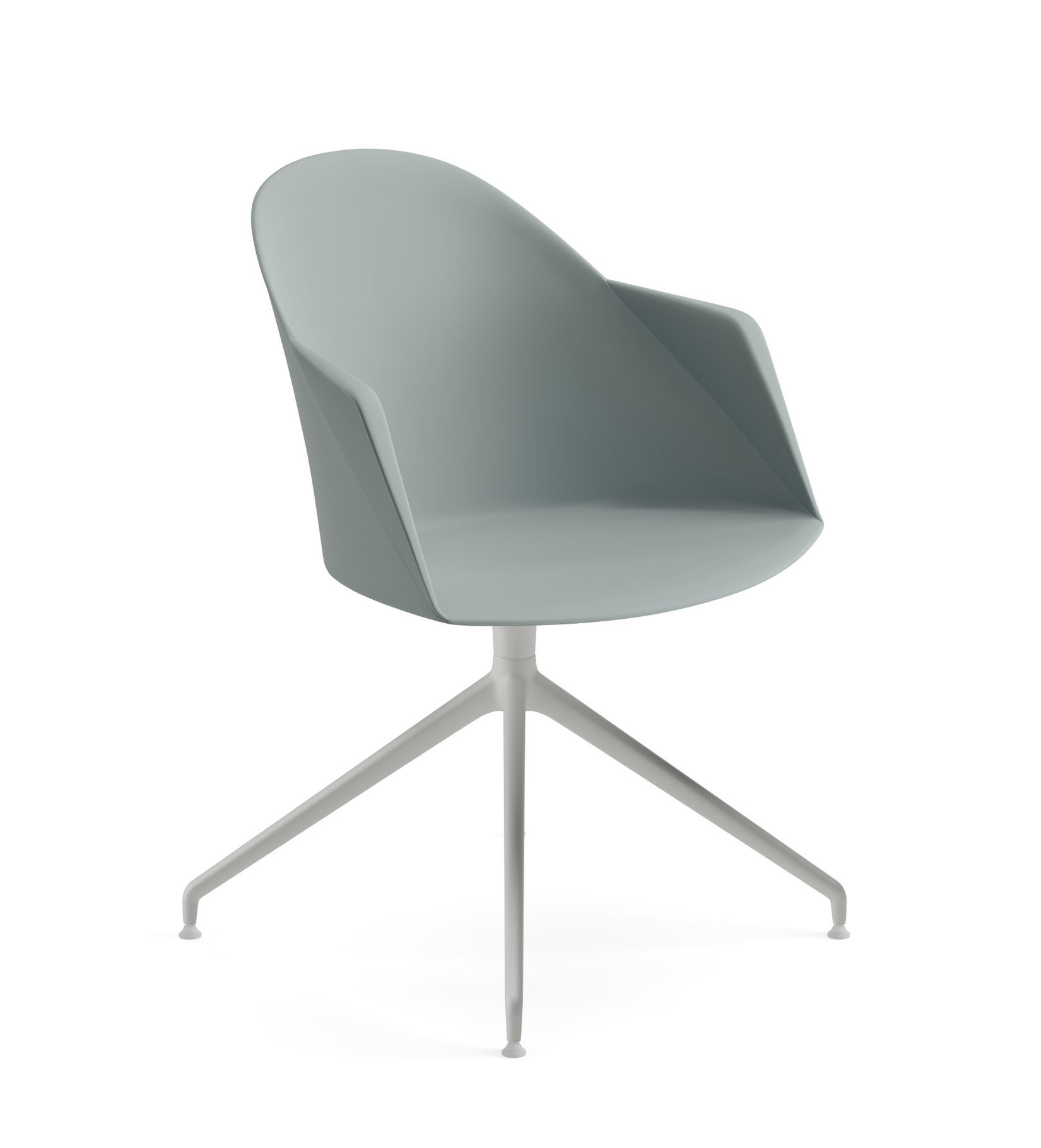 Cila Armsessel, kunststoff, weiß / graublau #2229