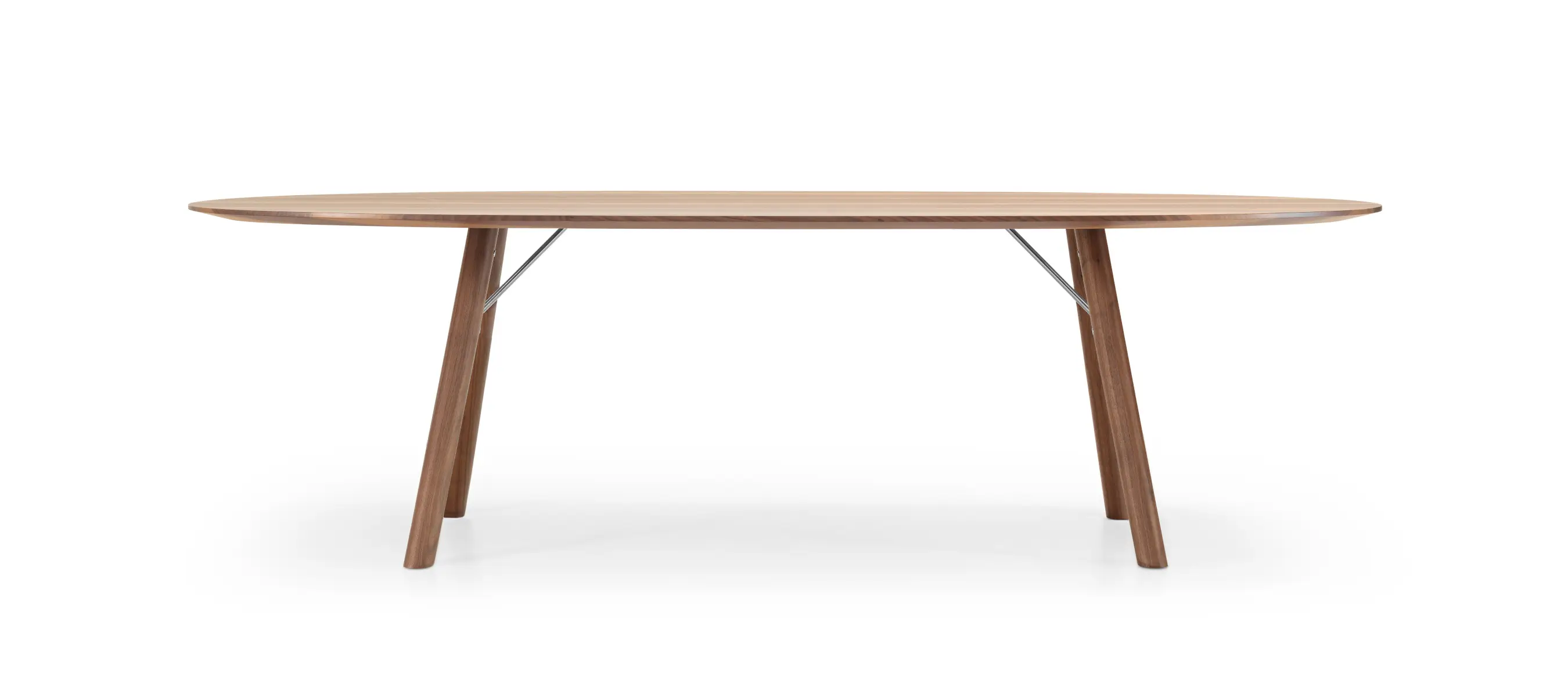 Girsberger Akio ovaler Esstisch mit Massivholzplatte und Holzgestell für Esszimmer, Besprechungsräume und moderne Wohnbereiche.
