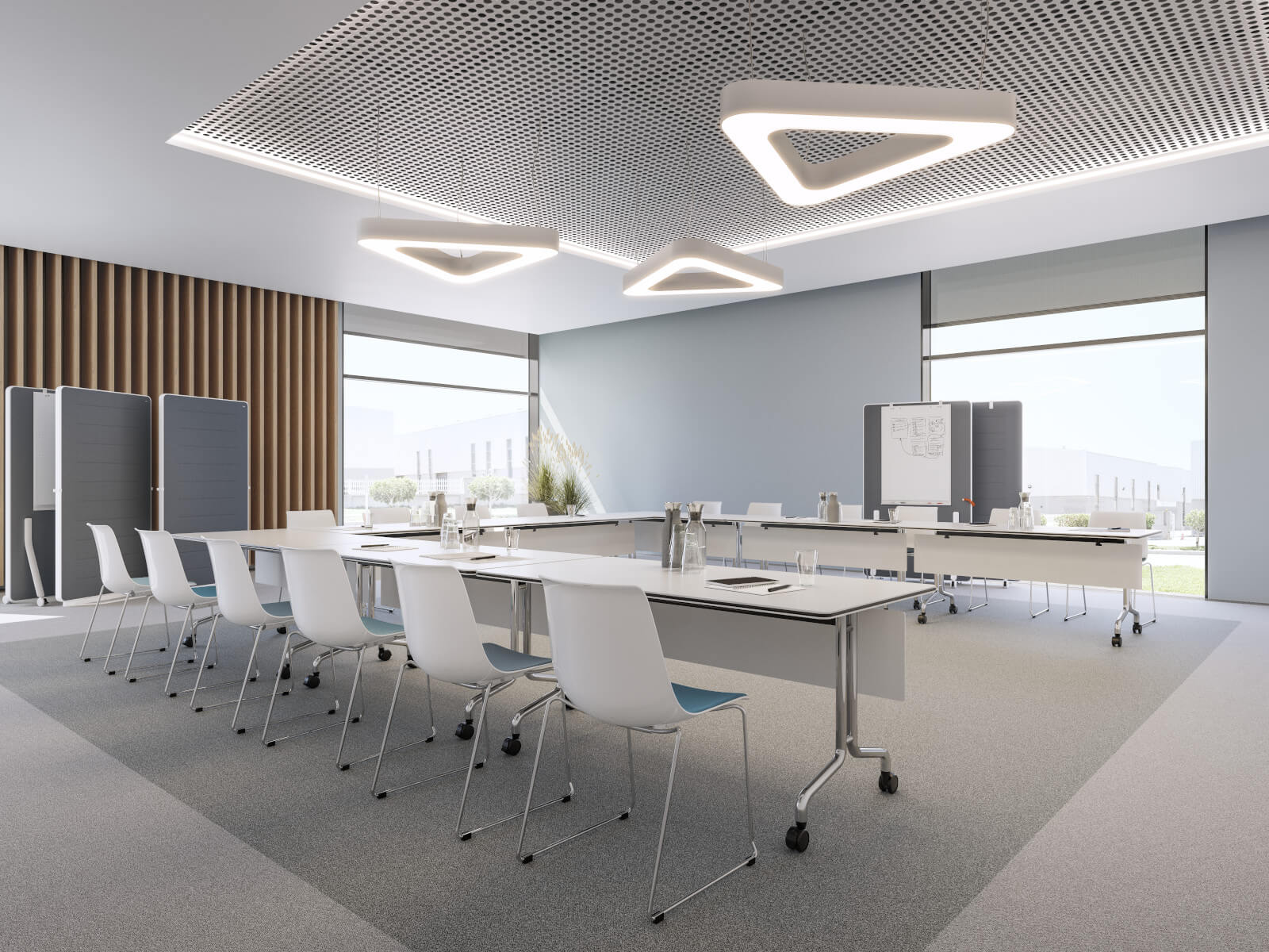 NESTYis3 1132N Klapptisch von Interstuhl, langlebig, zusammenklappbar, nicht höhenverstellbar, für Büro und Meetings