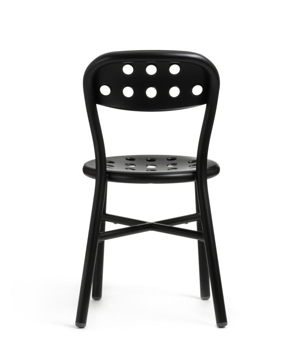 Magis Pipe Stuhl schwarz, eleganter Stuhl ohne Armlehnen, leicht, modernes italienisches Design