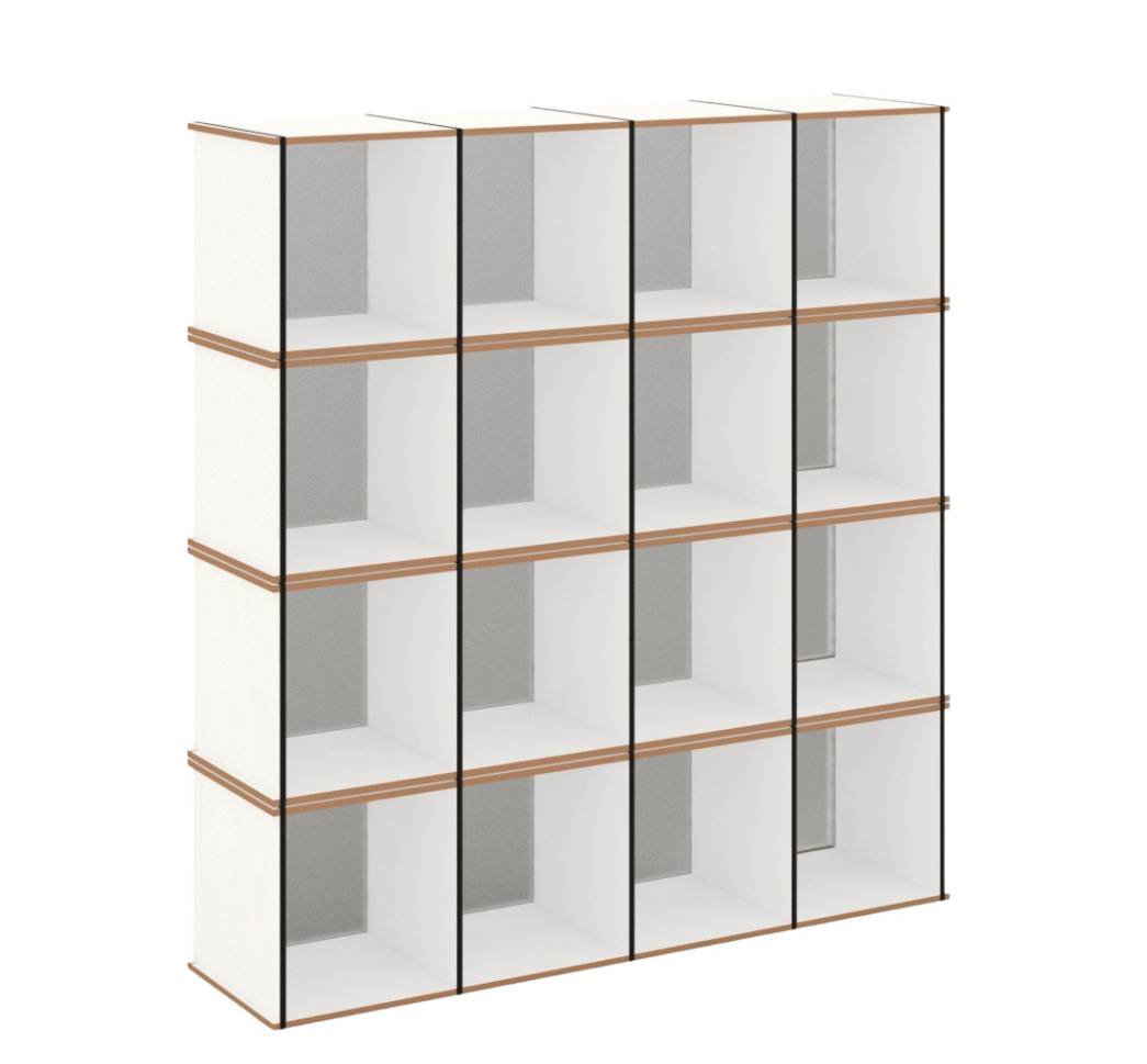 Aktenpack Regal 4 Module, H 140 cm