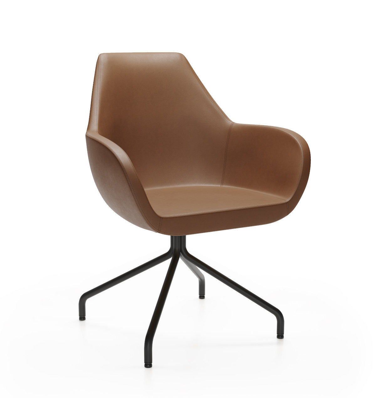 Eleganter Profim Fan 10HS Sessel mit stabilem Spinnenfuß, hochwertiger Polstersessel für Büro und Empfang