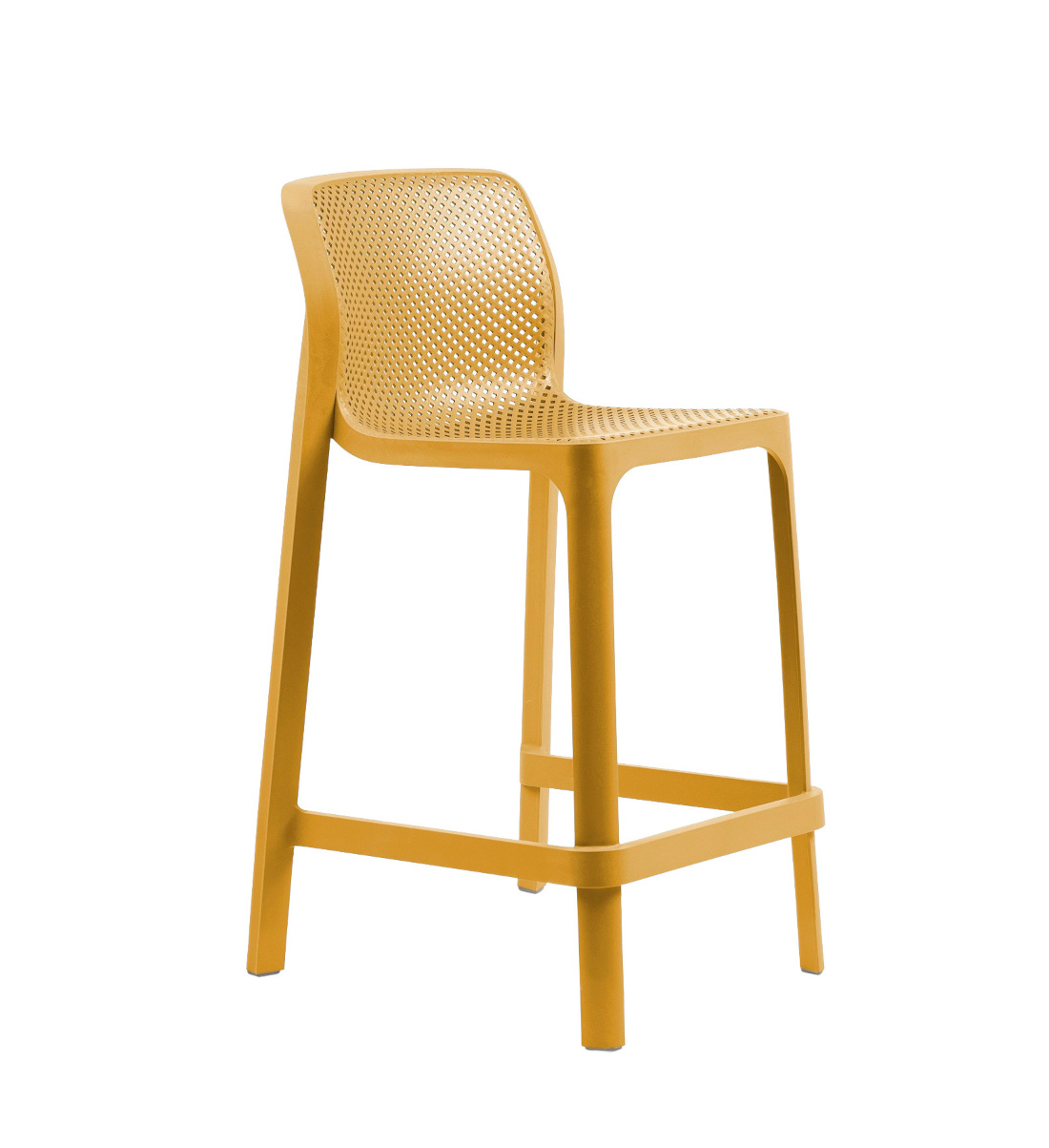 Nardi Net Barhocker senape, Outdoor-Barstuhl, 65 cm hoch, wetterfest, leicht, modernes italienisches Design