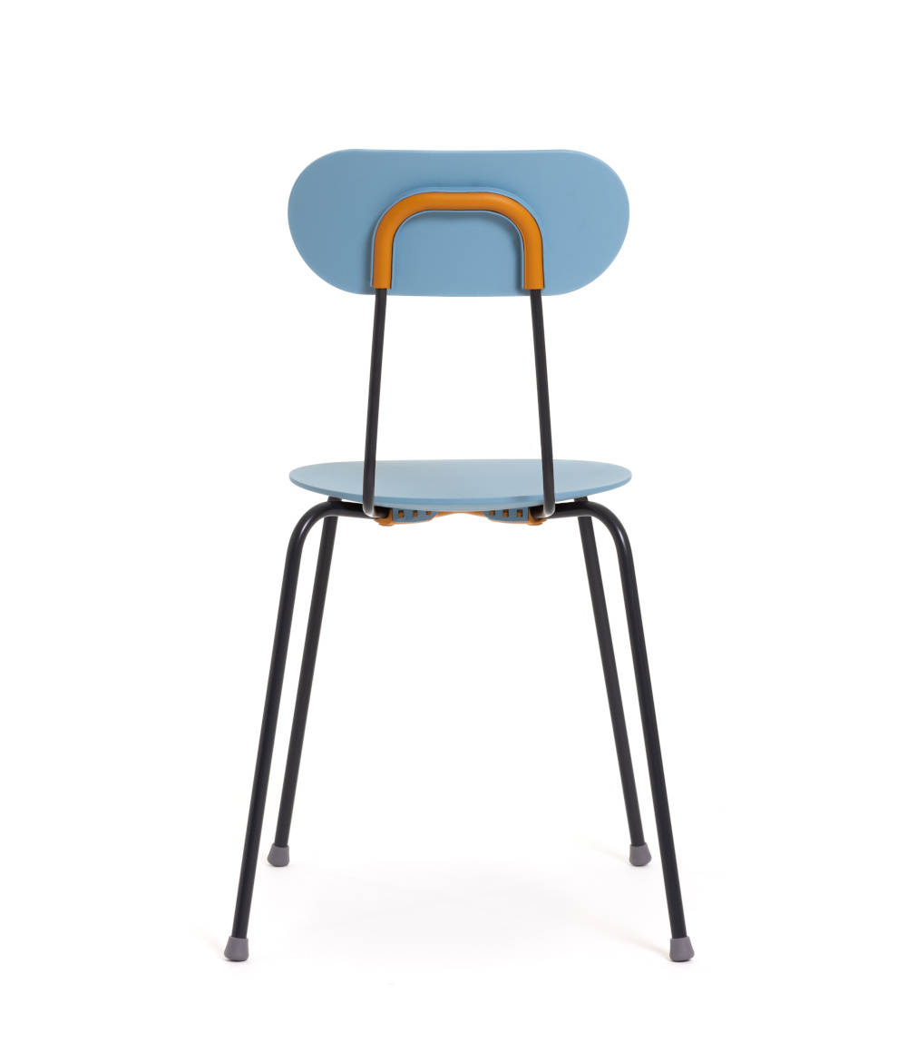 Magis Mariolina Stuhl, italienischer Designer-Stuhl, anthrazit/hellblau, modern, komfortabel, robust