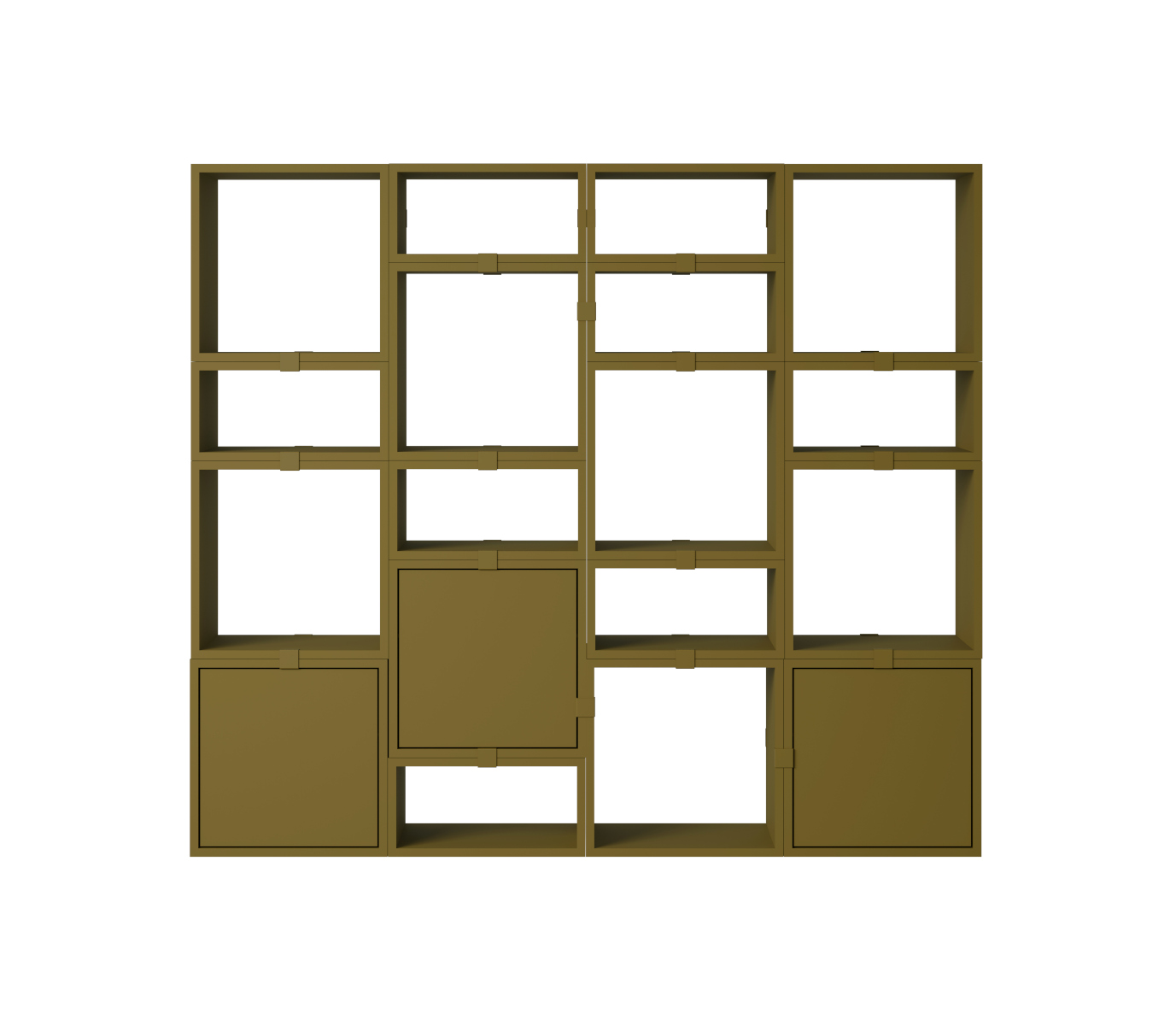 Stacked Storage Bookcase - Configuration 4, brown green Stacked Storage Bookcase - Configuration 4, brown green